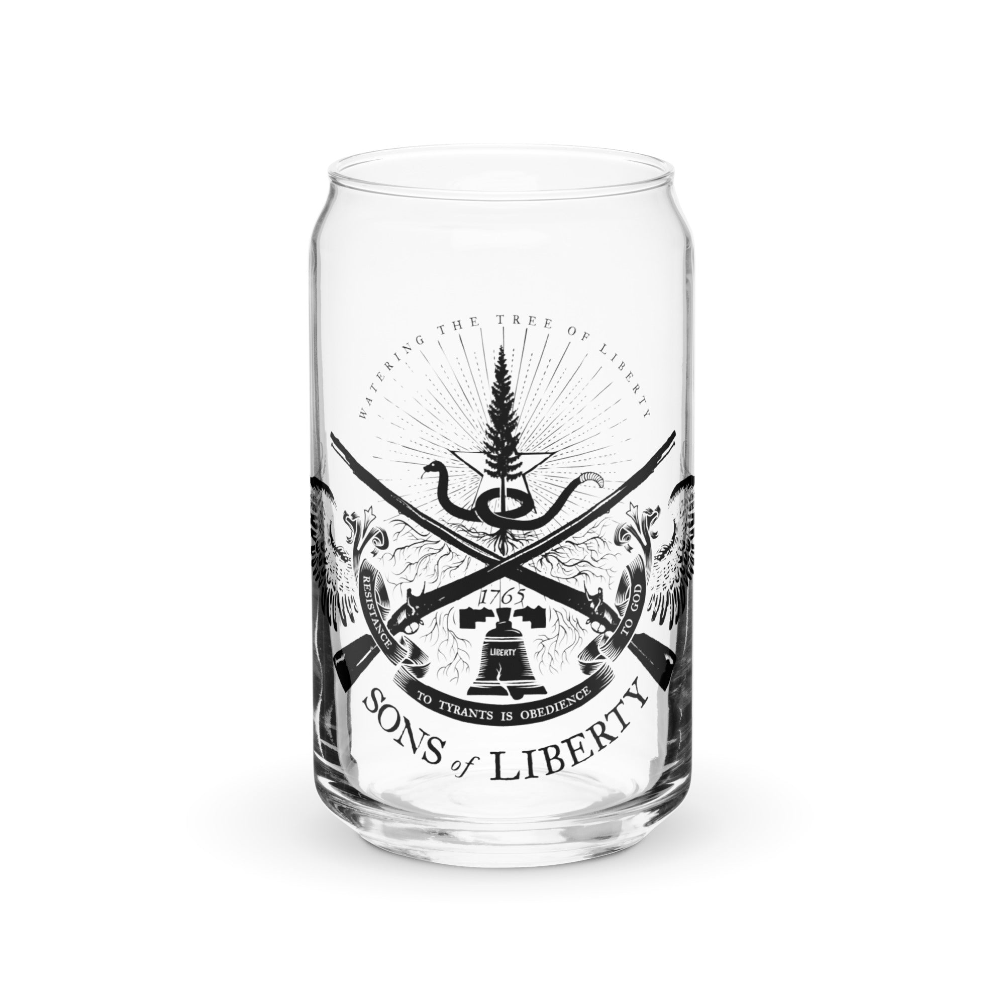 Sons of Liberty Insignia Can-Shaped Glass