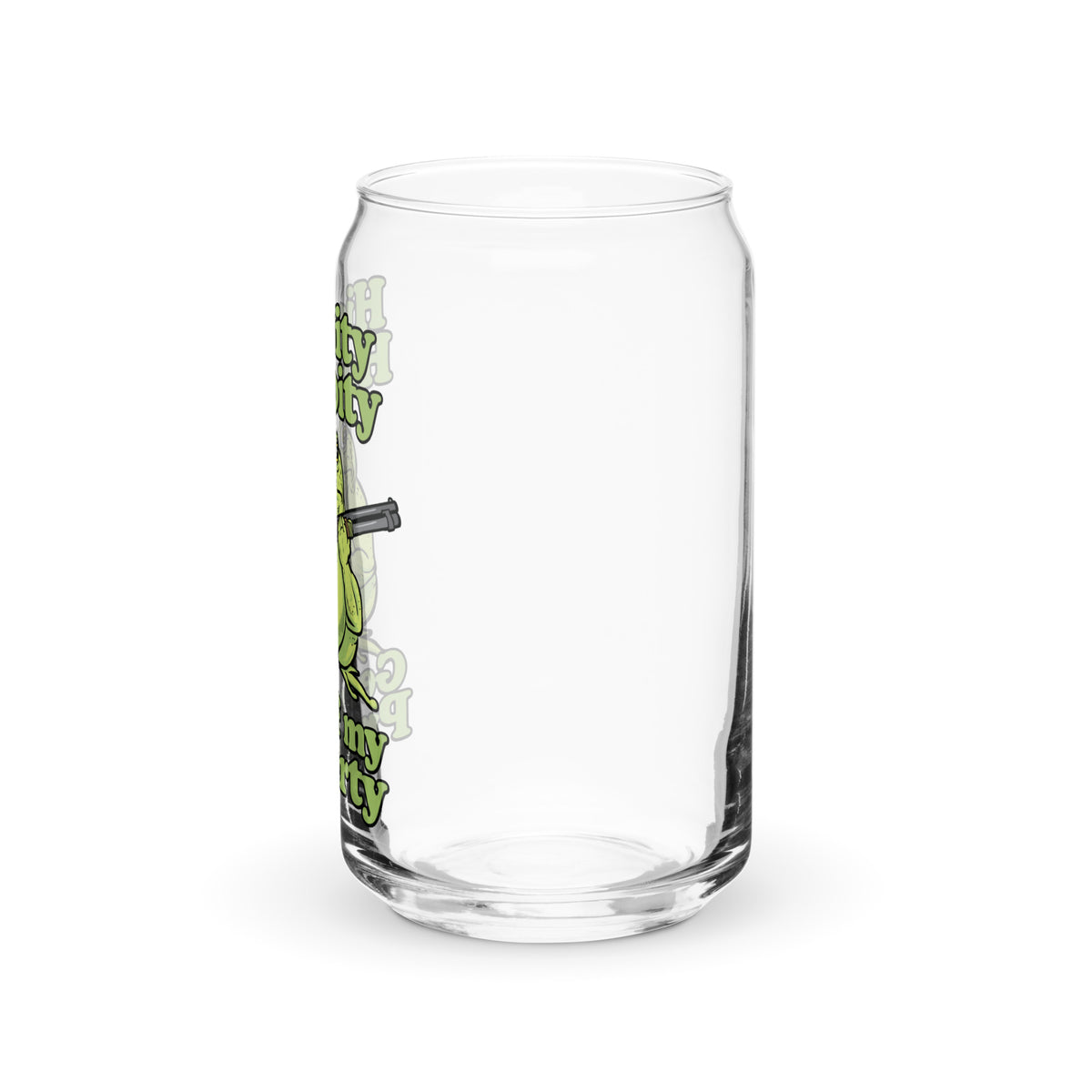 Hippity Hoppity Get Off My Property Can-Shaped Glass