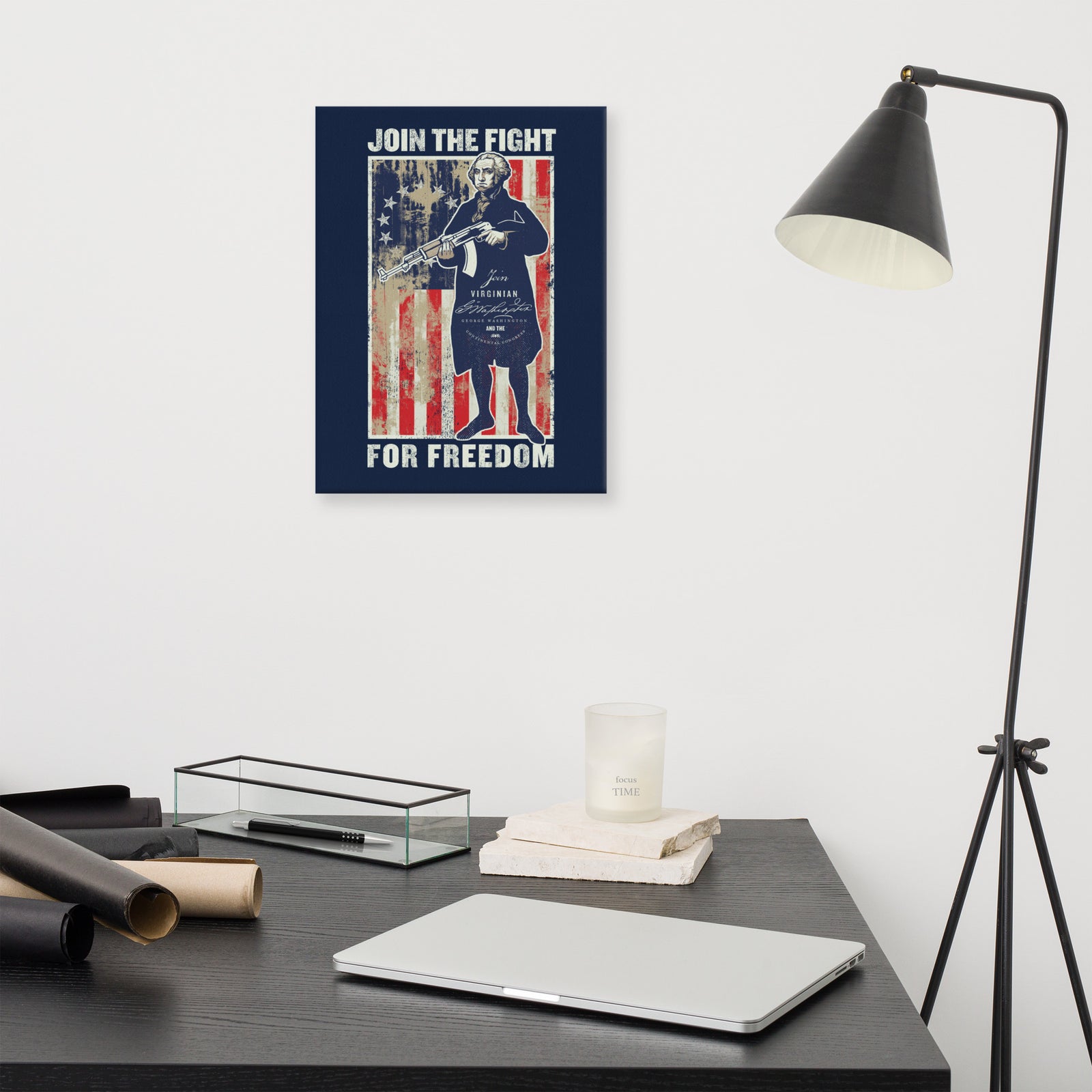 Join the Revolution George Washington Revolutionary Propaganda Canvas Wall Art