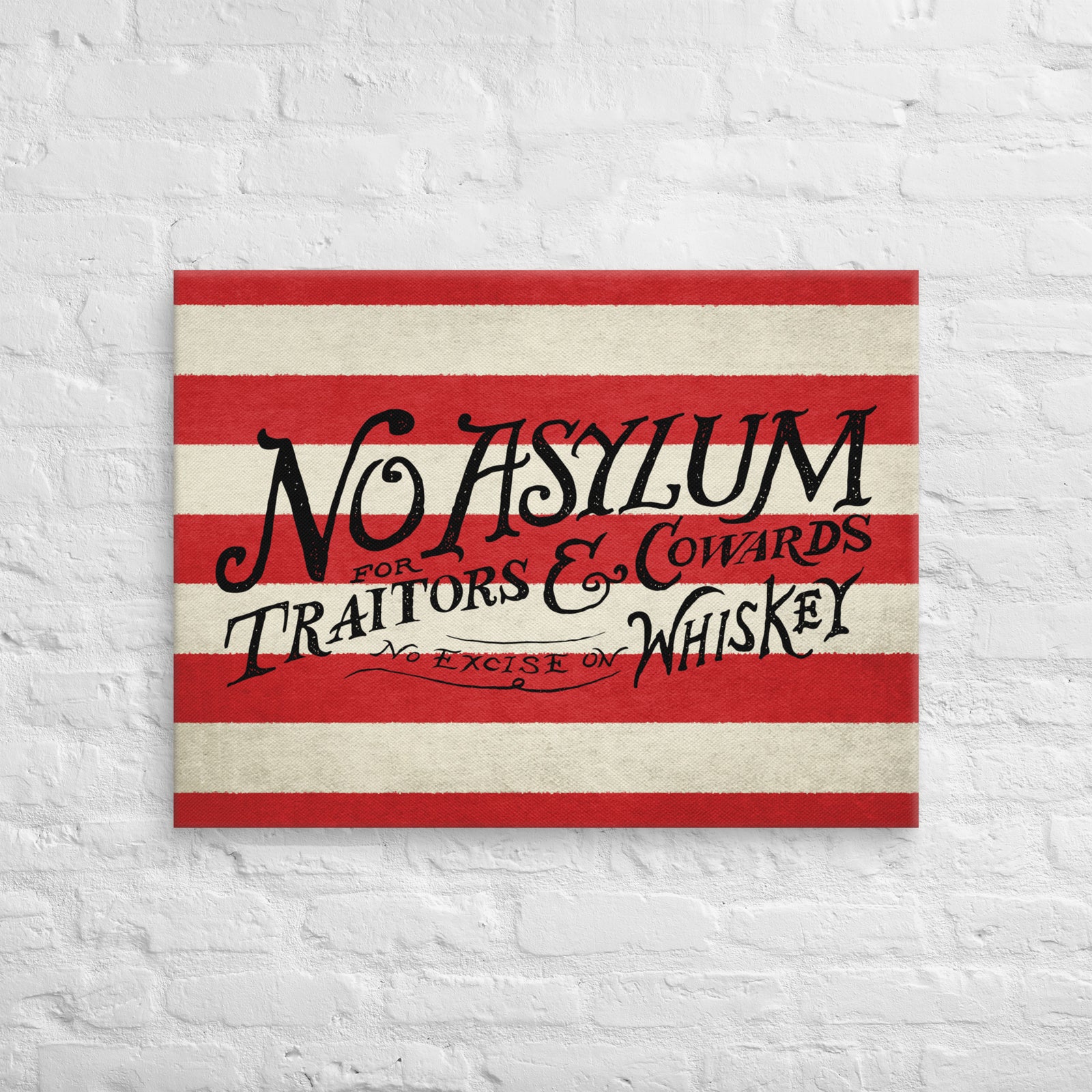 Whiskey Rebellion No Asylum Flag Gallery Wrapped Canvas