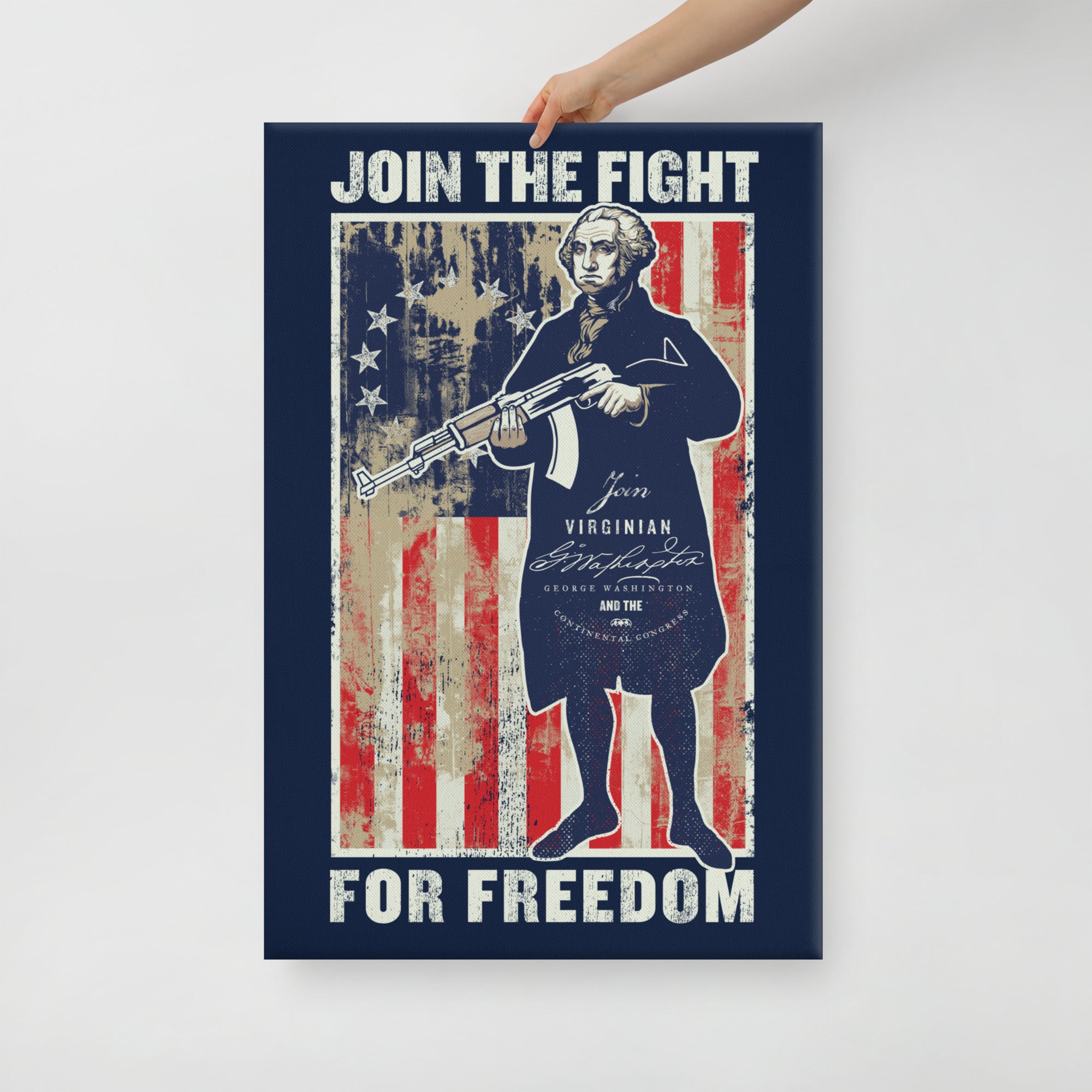 Join the Revolution George Washington Revolutionary Propaganda Canvas Wall Art