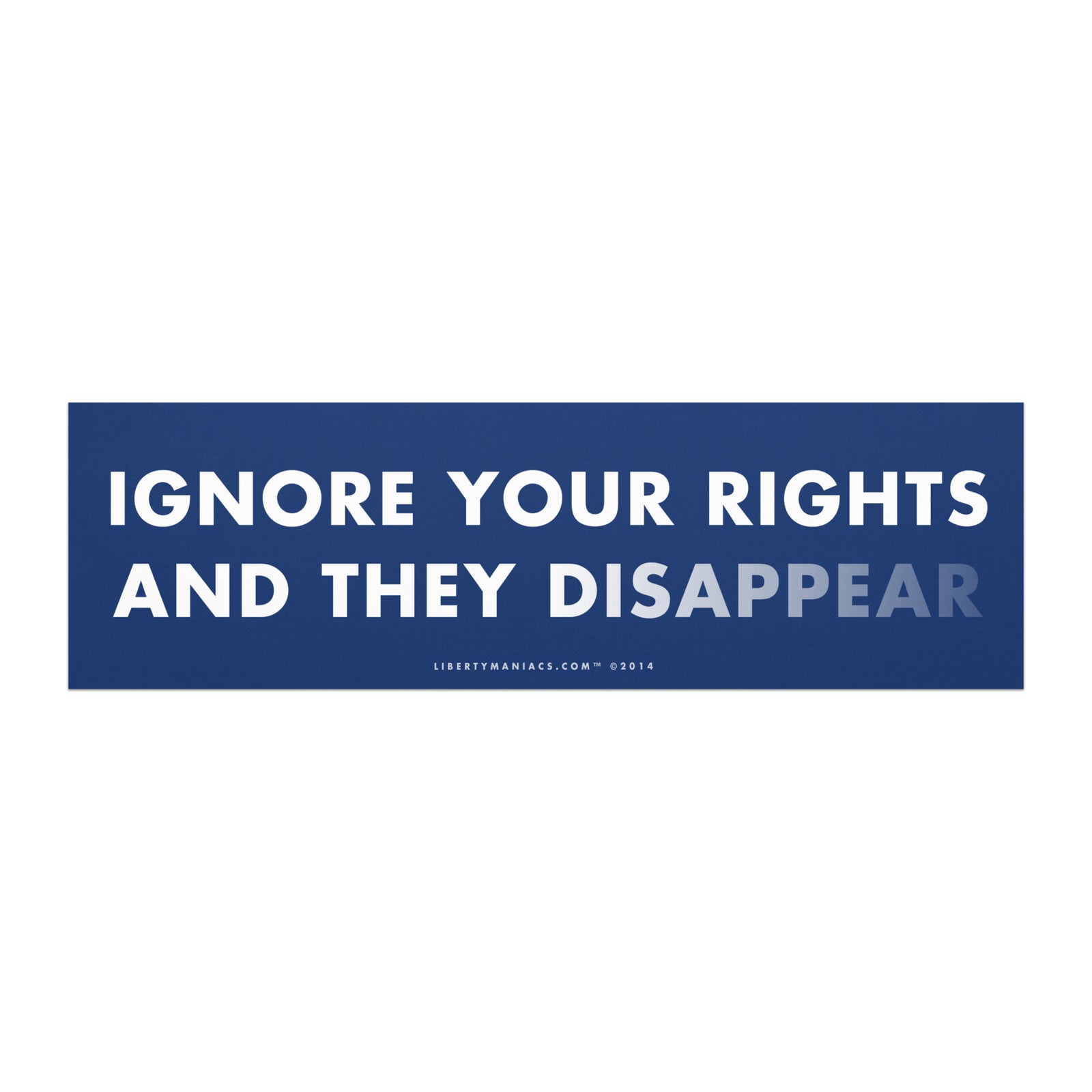 Ignore Your Rights and they Disappear Car Magnets