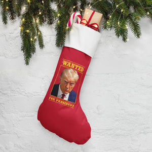 Trump Wanted Mugshot Christmas Stocking