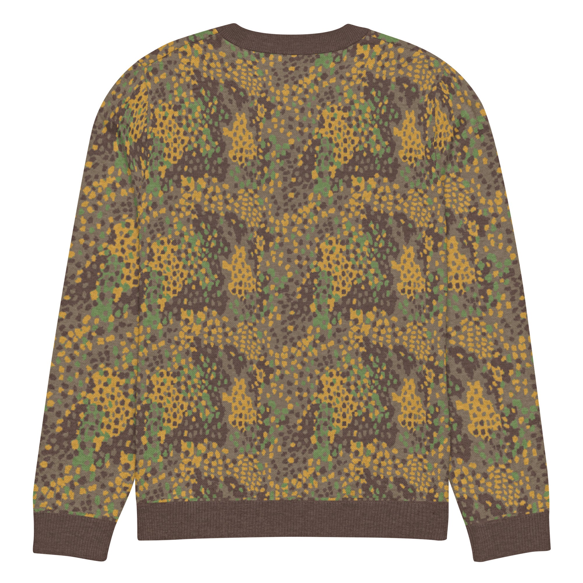 Erbsenmuster Pea Pattern Camo Knitted Crew Neck Sweater