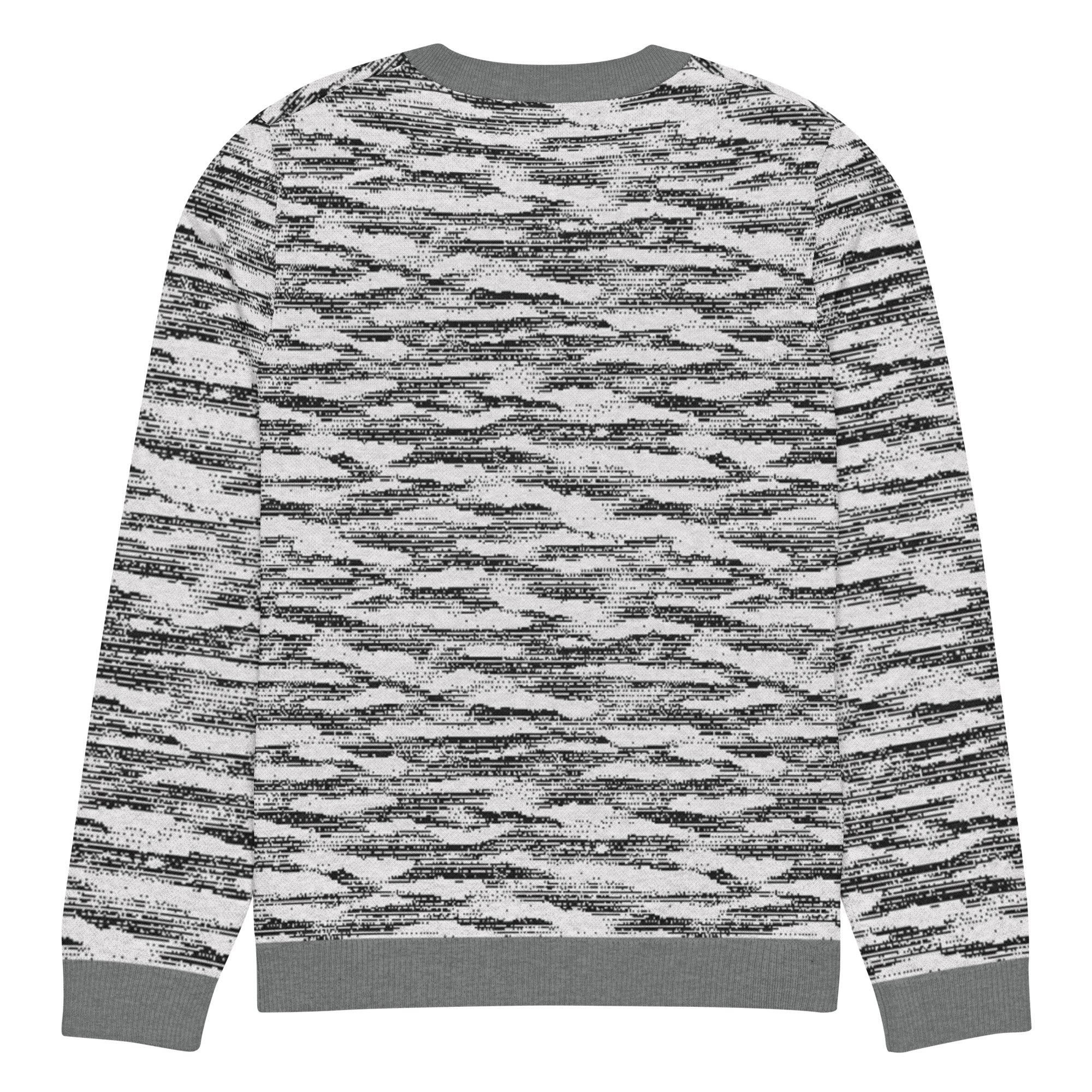 Freedom Grid Pullover Knitted Crew Neck Sweater