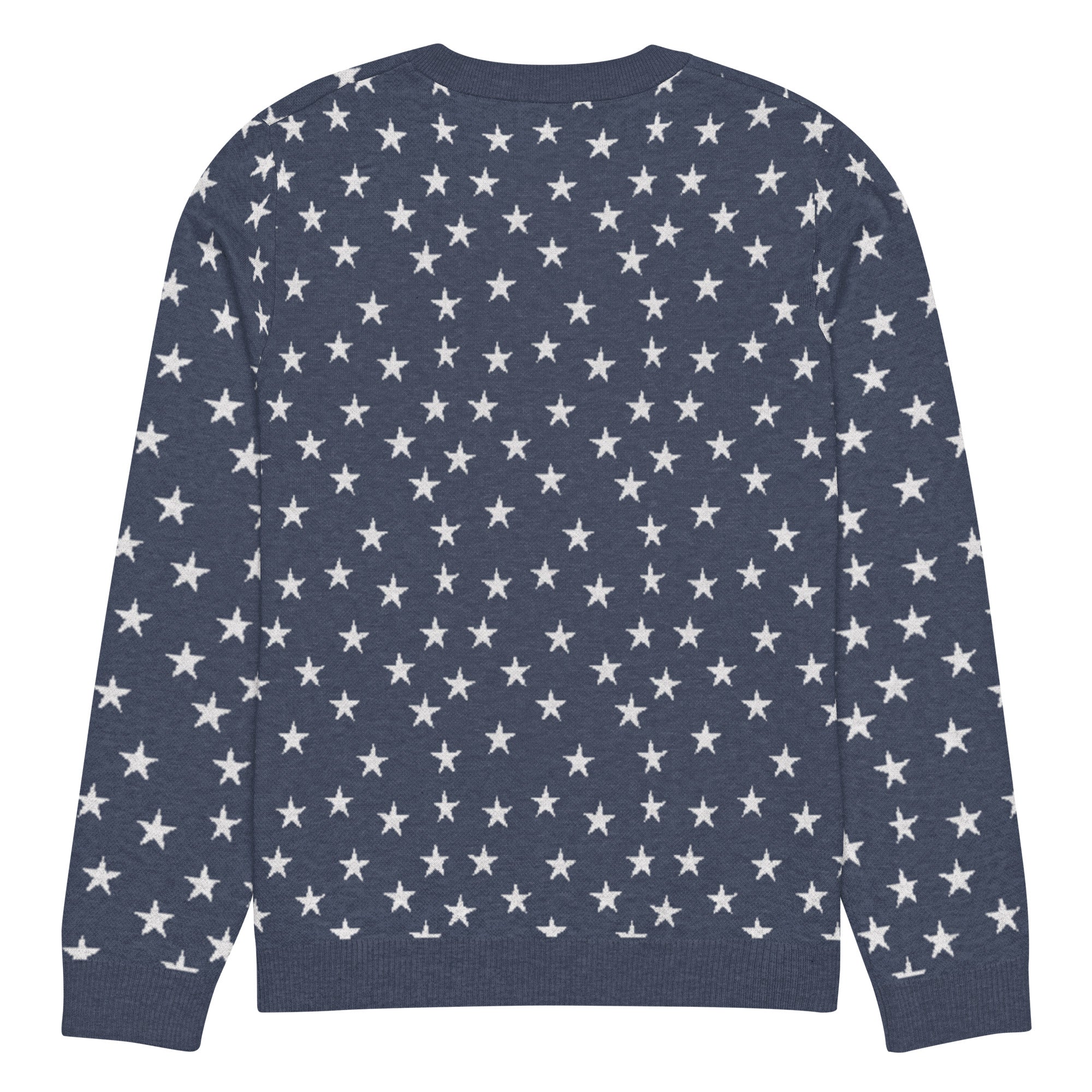 Colonial Stars Knitted Pullover Crew Neck Sweater