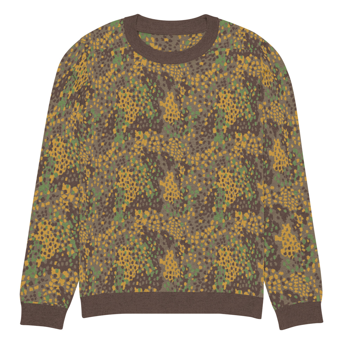 Erbsenmuster Pea Pattern Camo Knitted Crew Neck Sweater