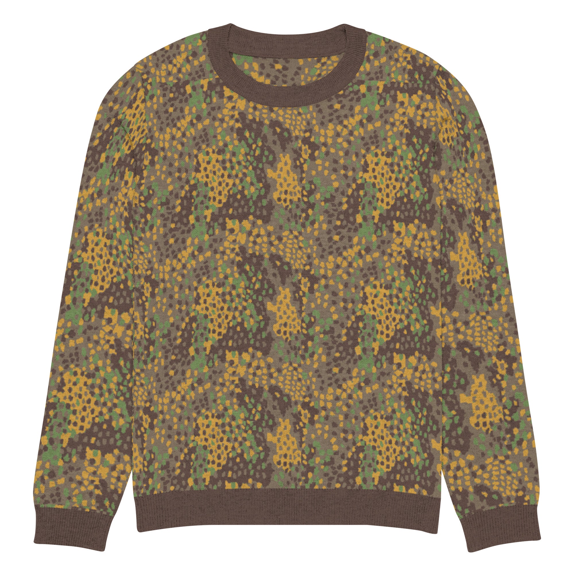 Erbsenmuster Pea Pattern Camo Knitted Crew Neck Sweater