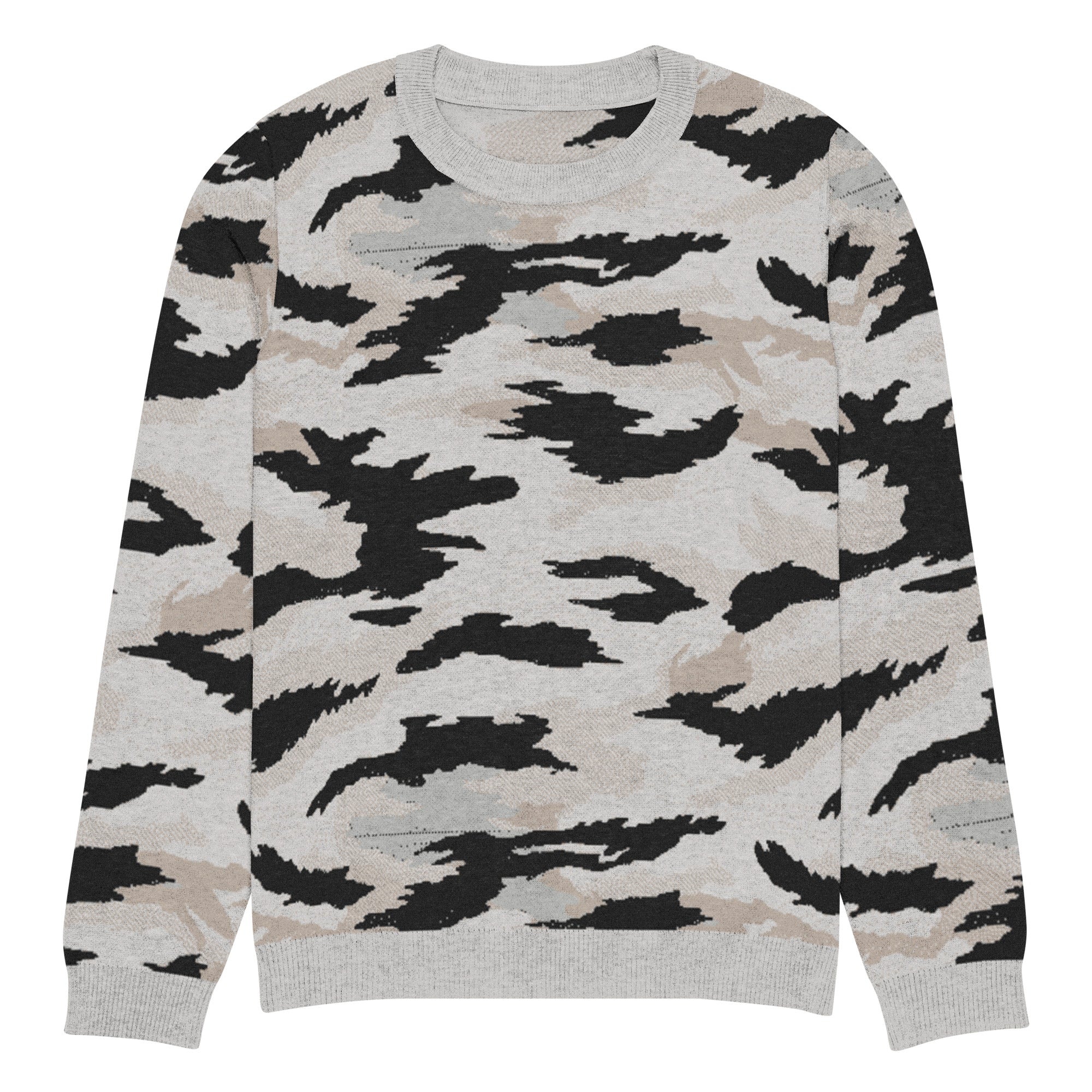 Snow Tiger Knitted Crew Neck Sweater