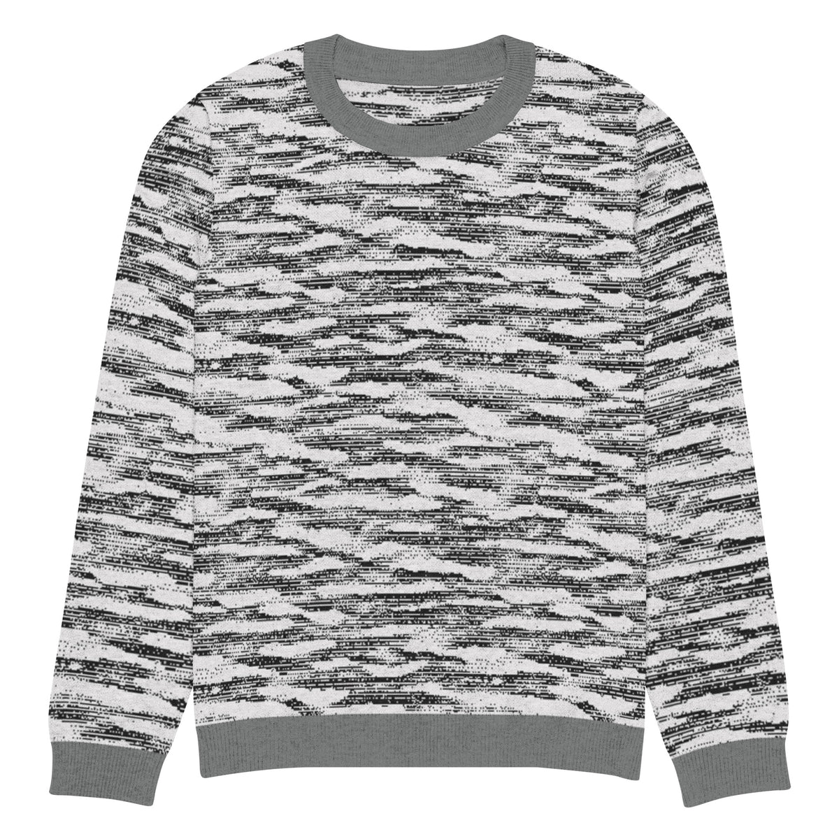 Freedom Grid Pullover Knitted Crew Neck Sweater