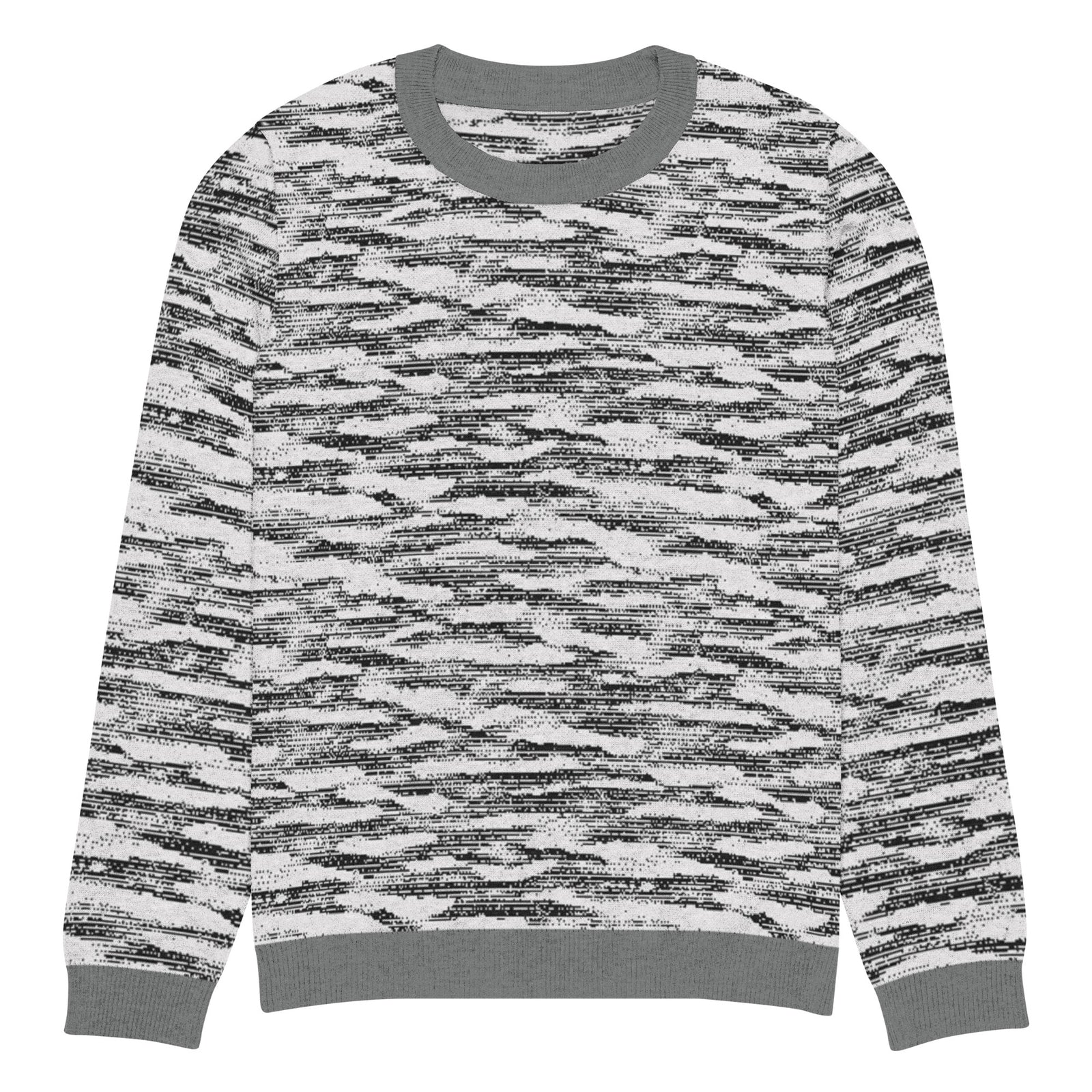 Freedom Grid Pullover Knitted Crew Neck Sweater