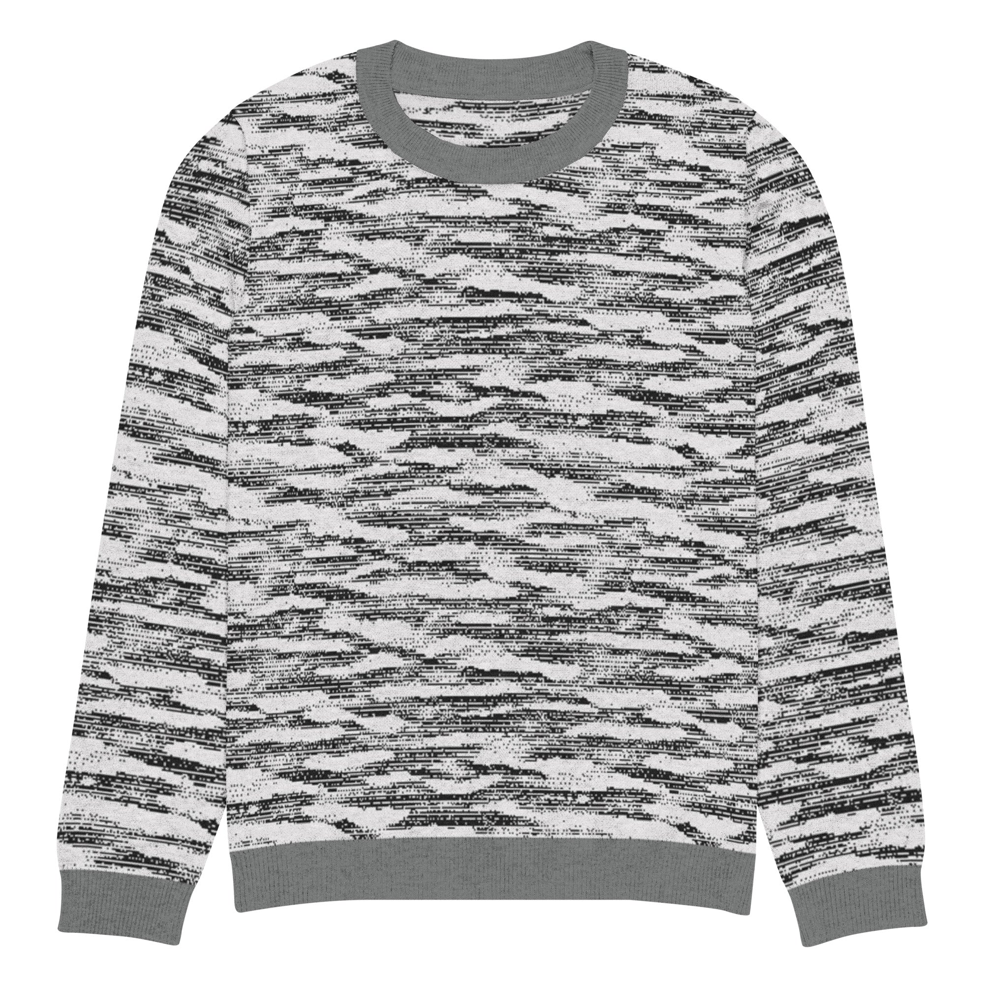 Freedom Grid Pullover Knitted Crew Neck Sweater