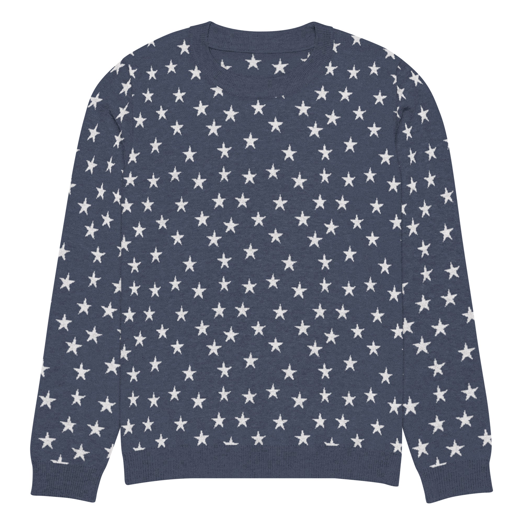 Colonial Stars Knitted Pullover Crew Neck Sweater