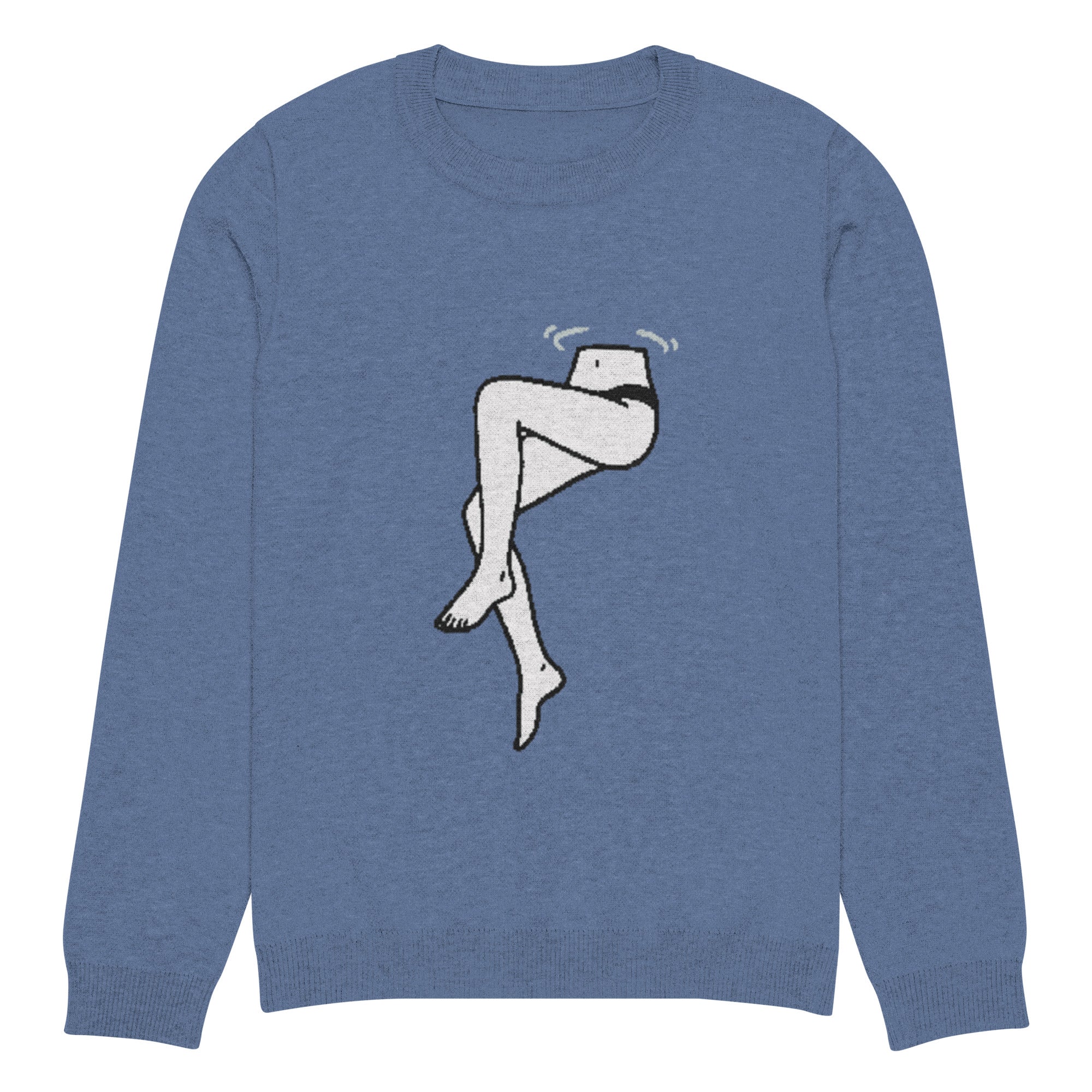 Shark View Lady Legs Knitted Crew Neck Sweater