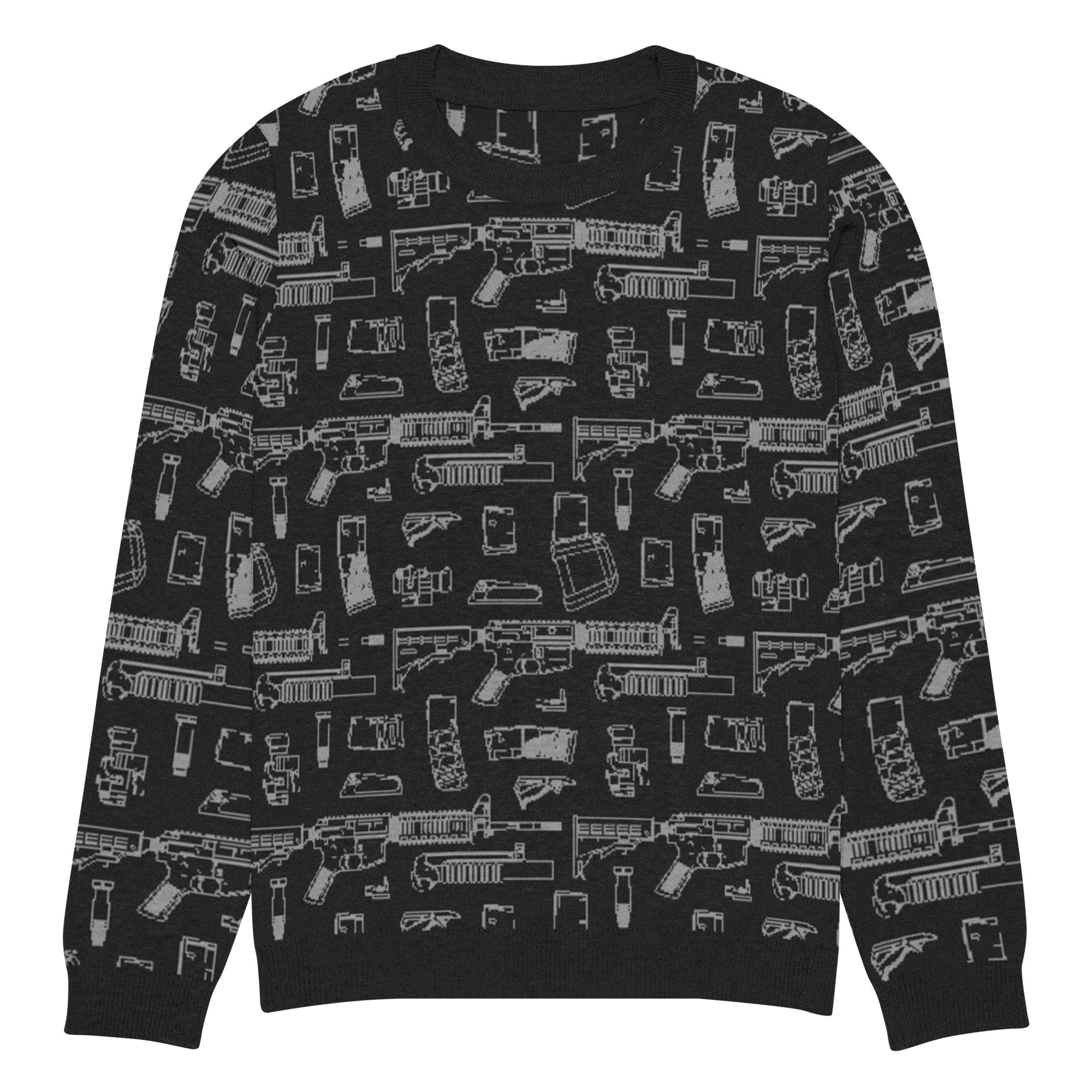 Rifle Attachments Knitted Crew Neck Sweater