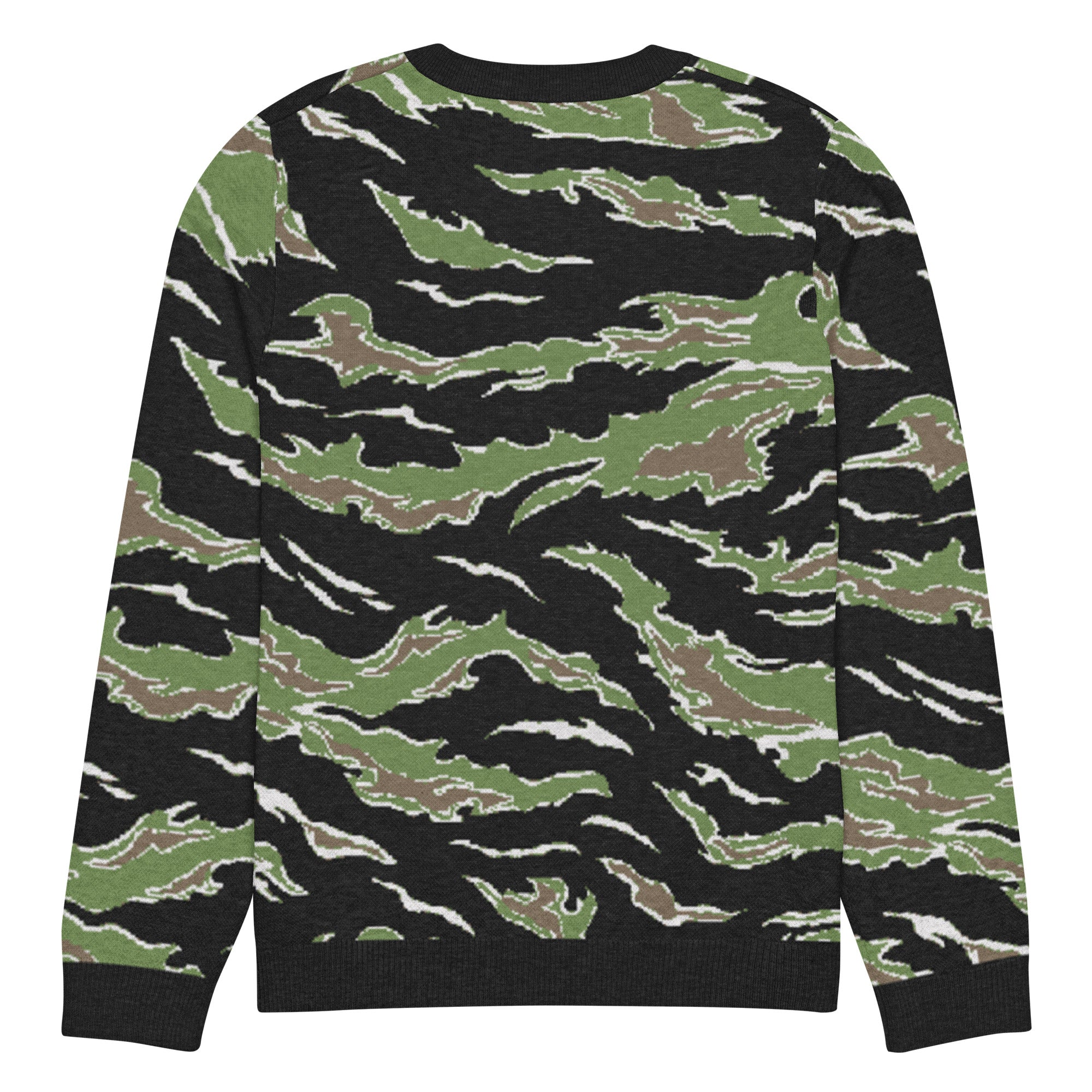 Tiger Stripe Jungle Camo Knitted Crew Neck Sweater