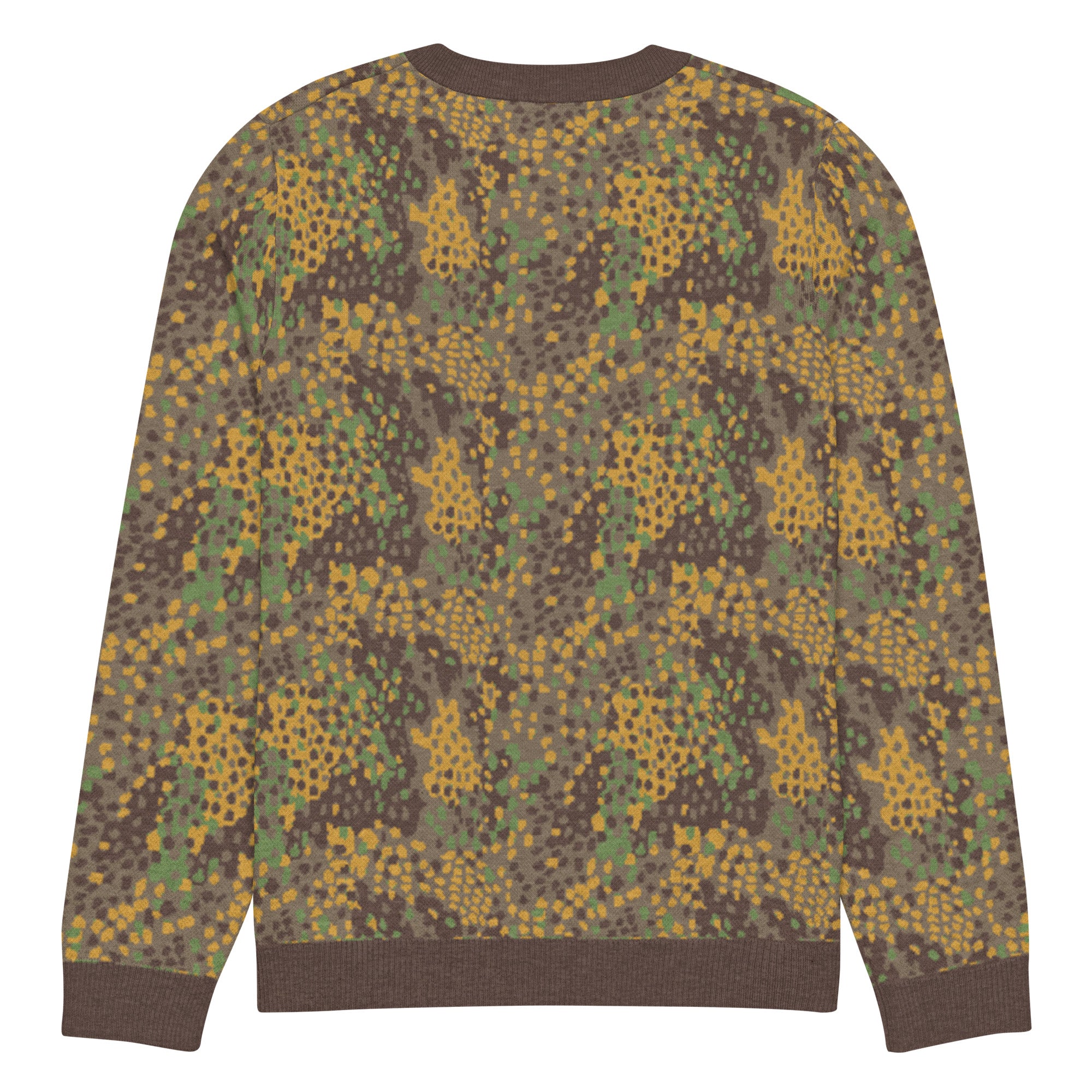 Erbsenmuster Pea Pattern Camo Knitted Crew Neck Sweater