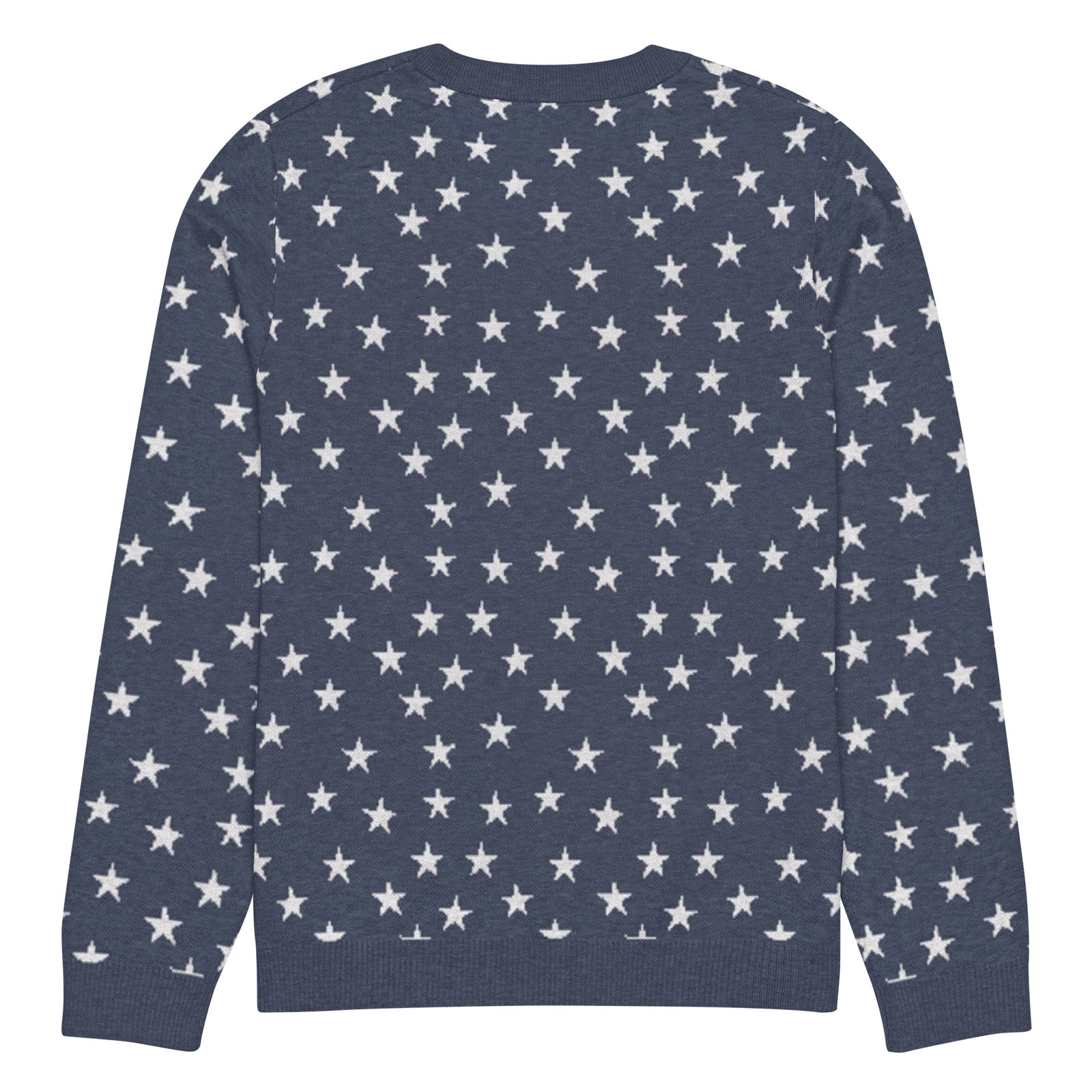 Colonial Stars Knitted Pullover Crew Neck Sweater