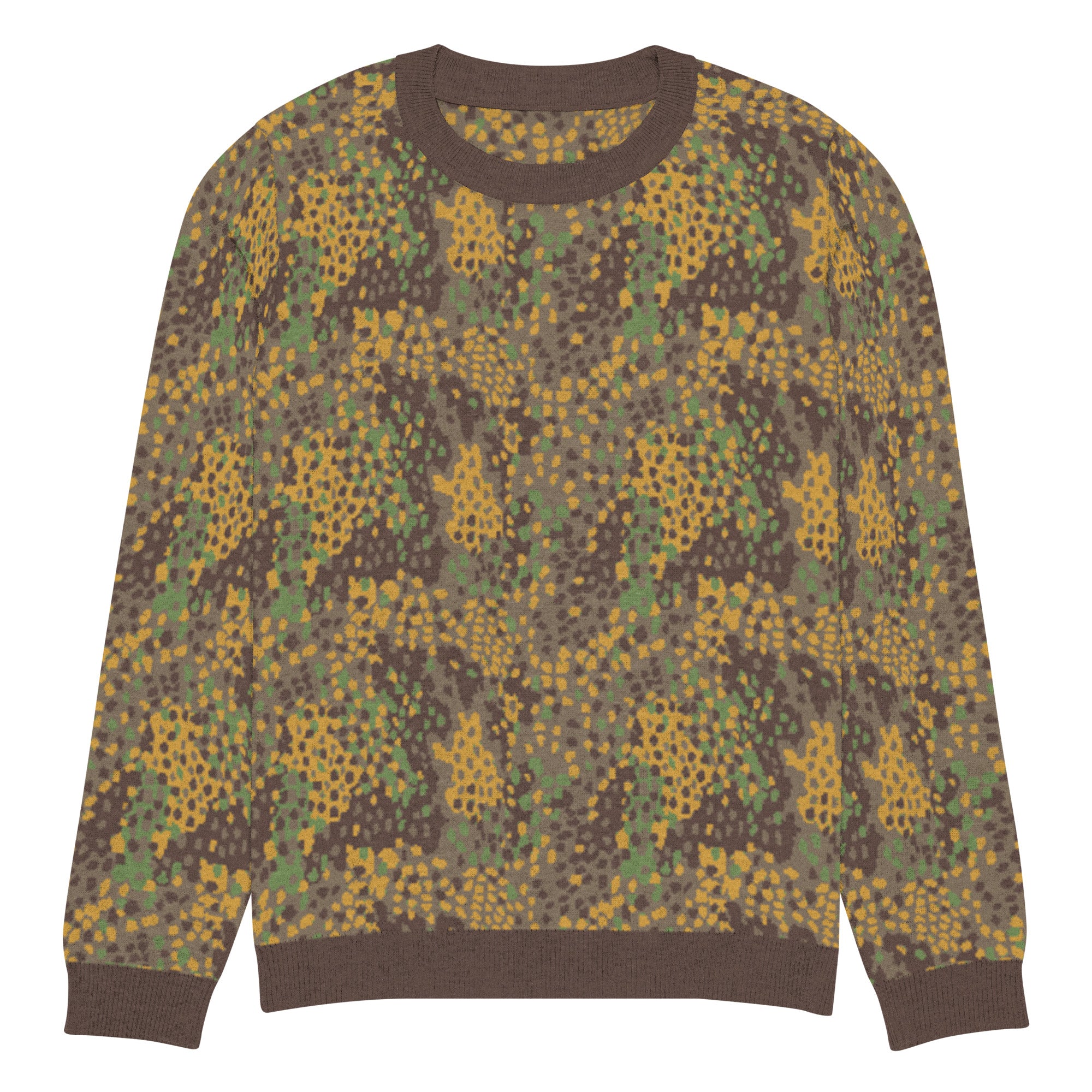 Erbsenmuster Pea Pattern Camo Knitted Crew Neck Sweater