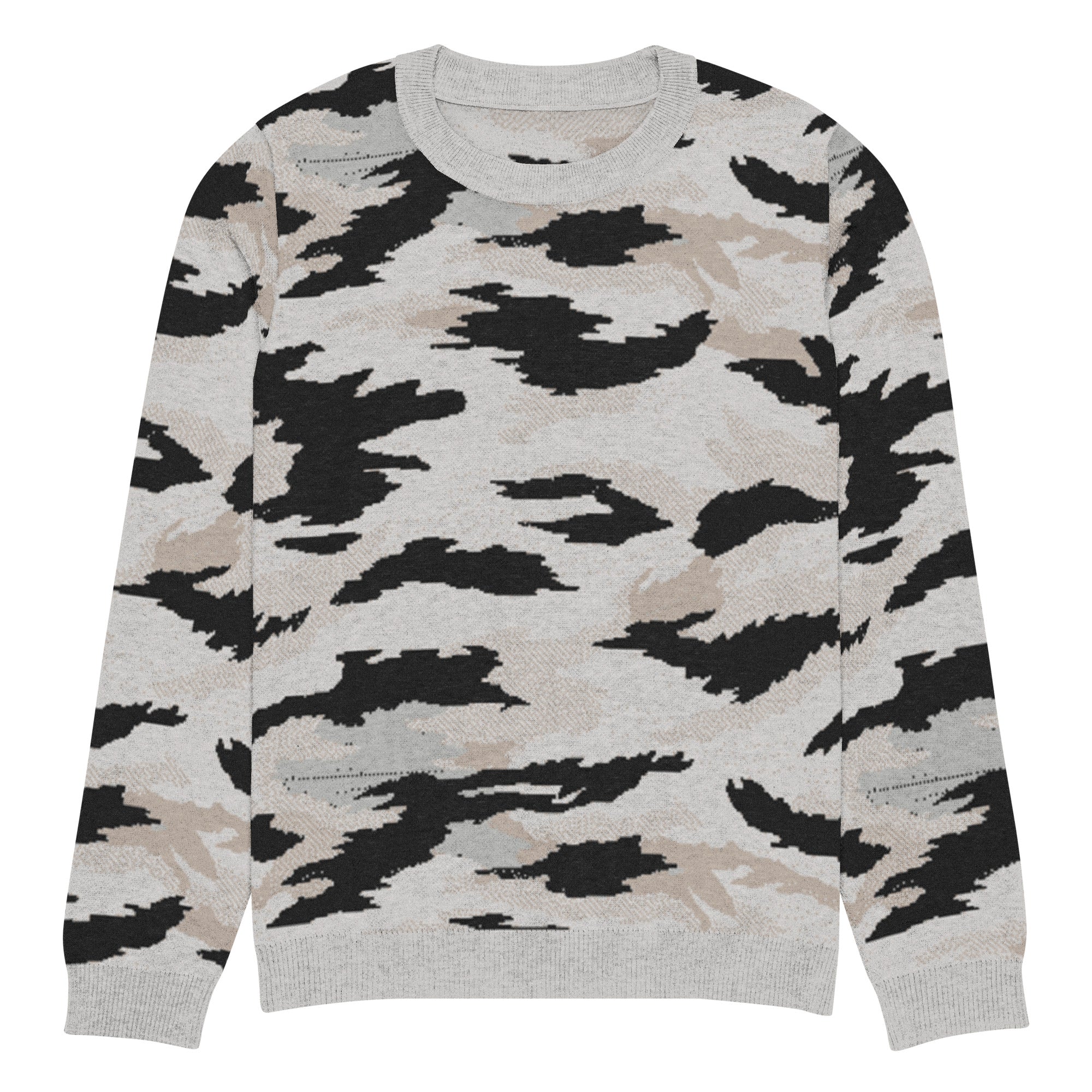 Snow Tiger Knitted Crew Neck Sweater