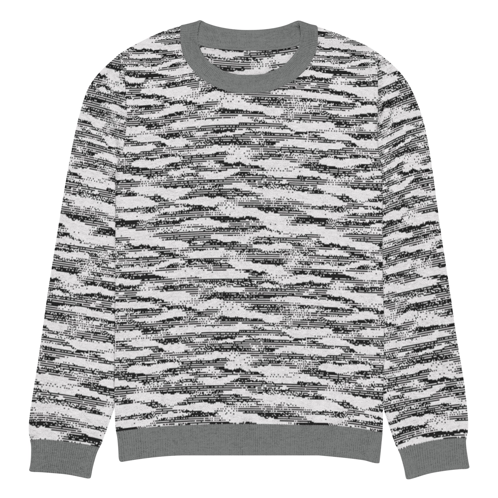 Freedom Grid Pullover Knitted Crew Neck Sweater