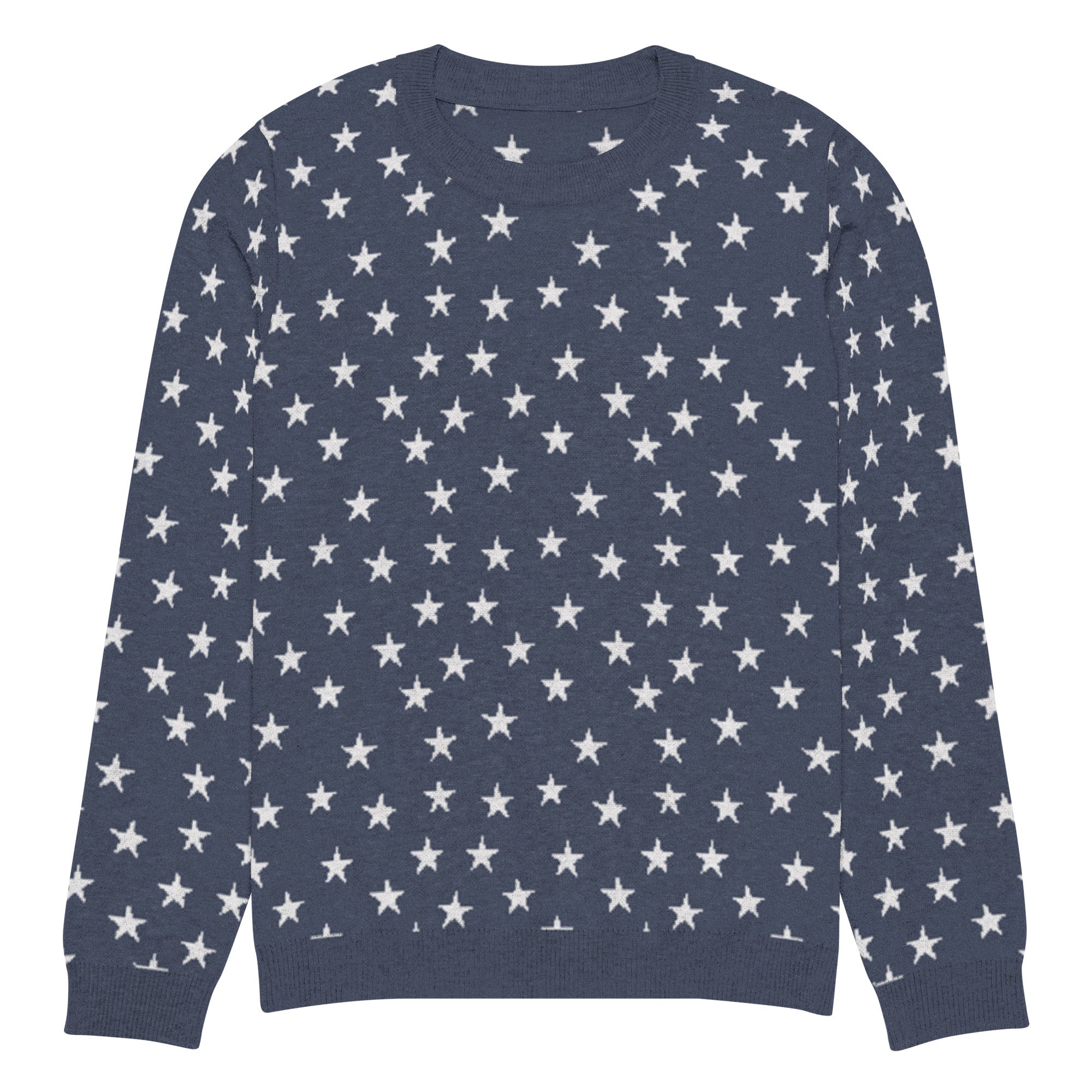 Colonial Stars Knitted Pullover Crew Neck Sweater