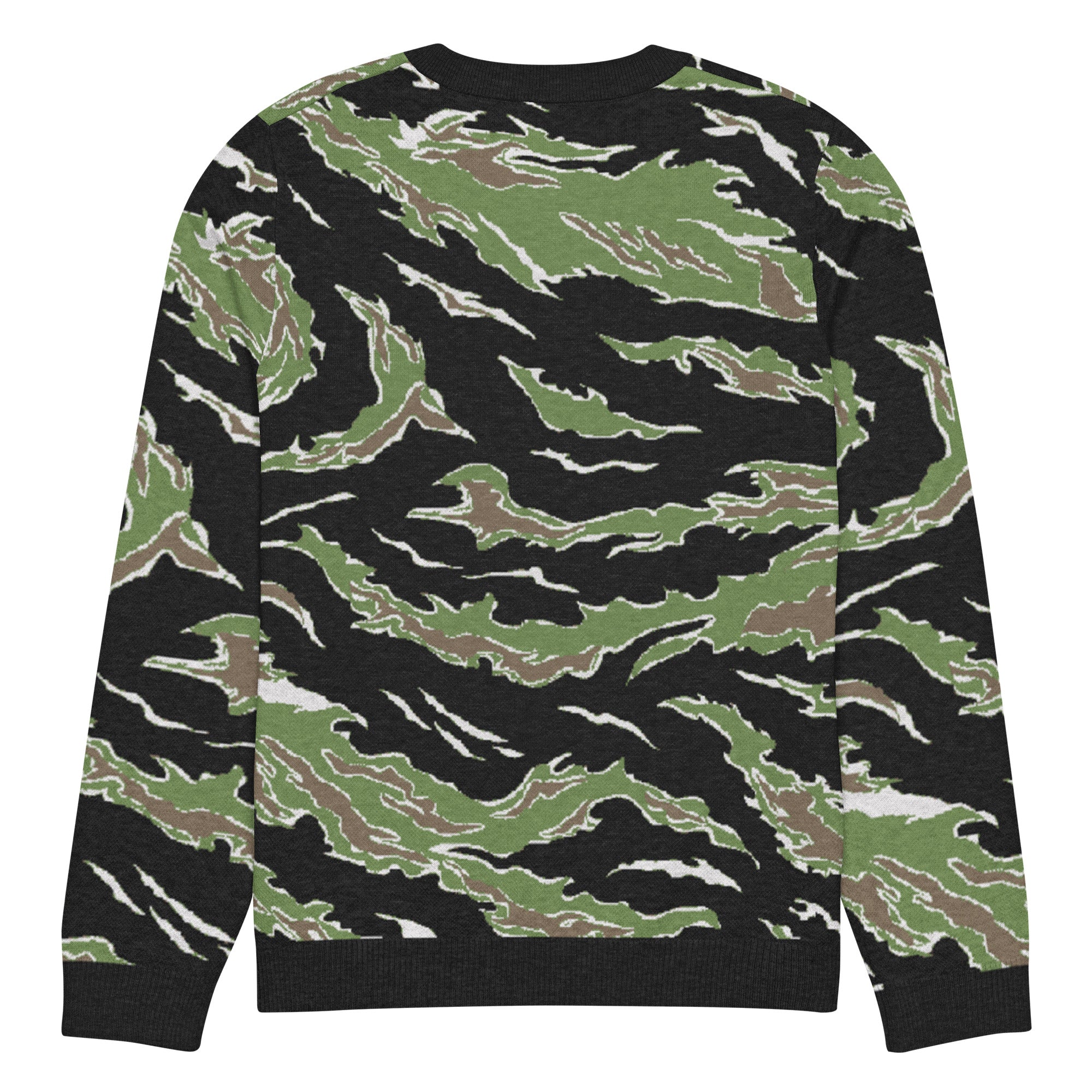 Tiger Stripe Jungle Camo Knitted Crew Neck Sweater