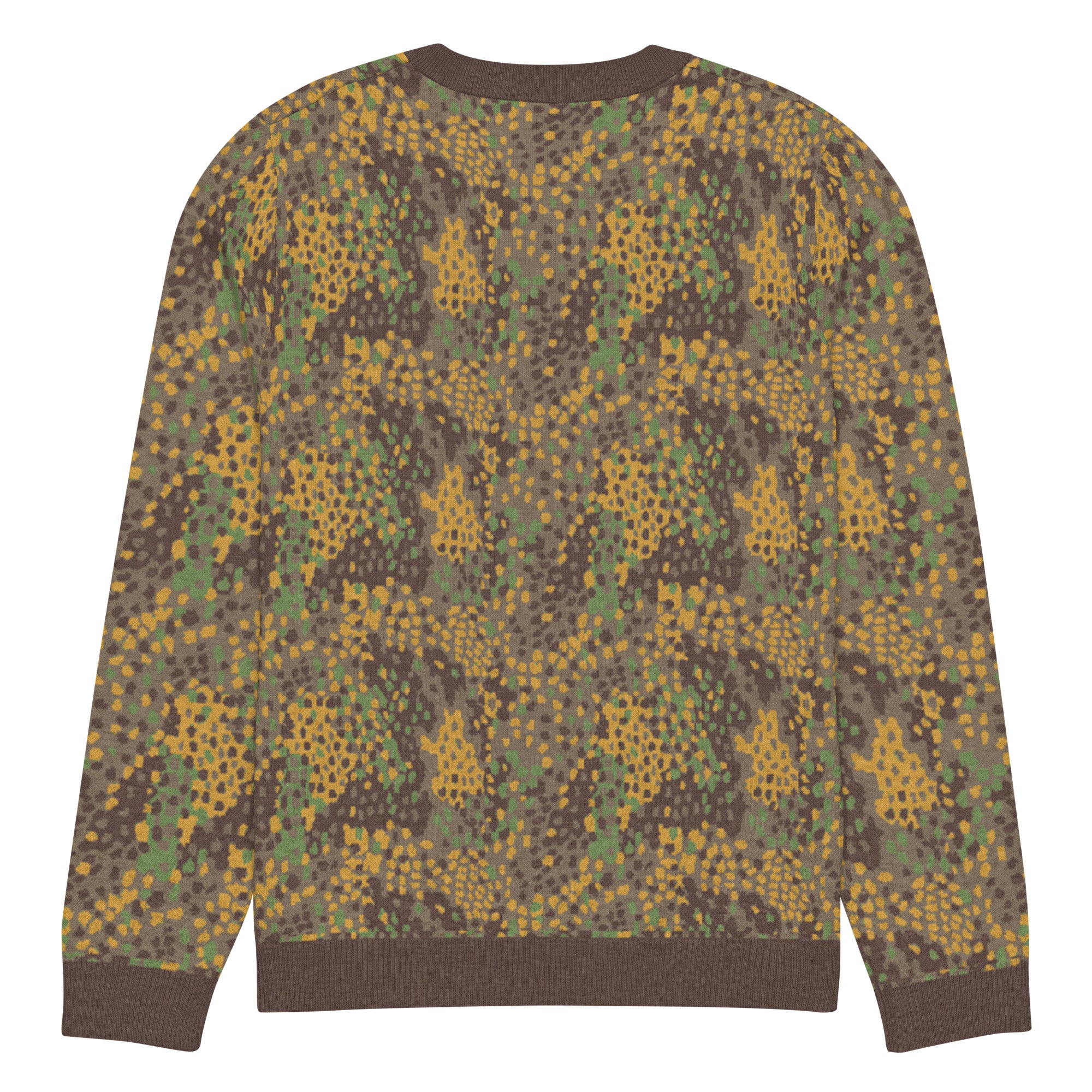 Erbsenmuster Pea Pattern Camo Knitted Crew Neck Sweater