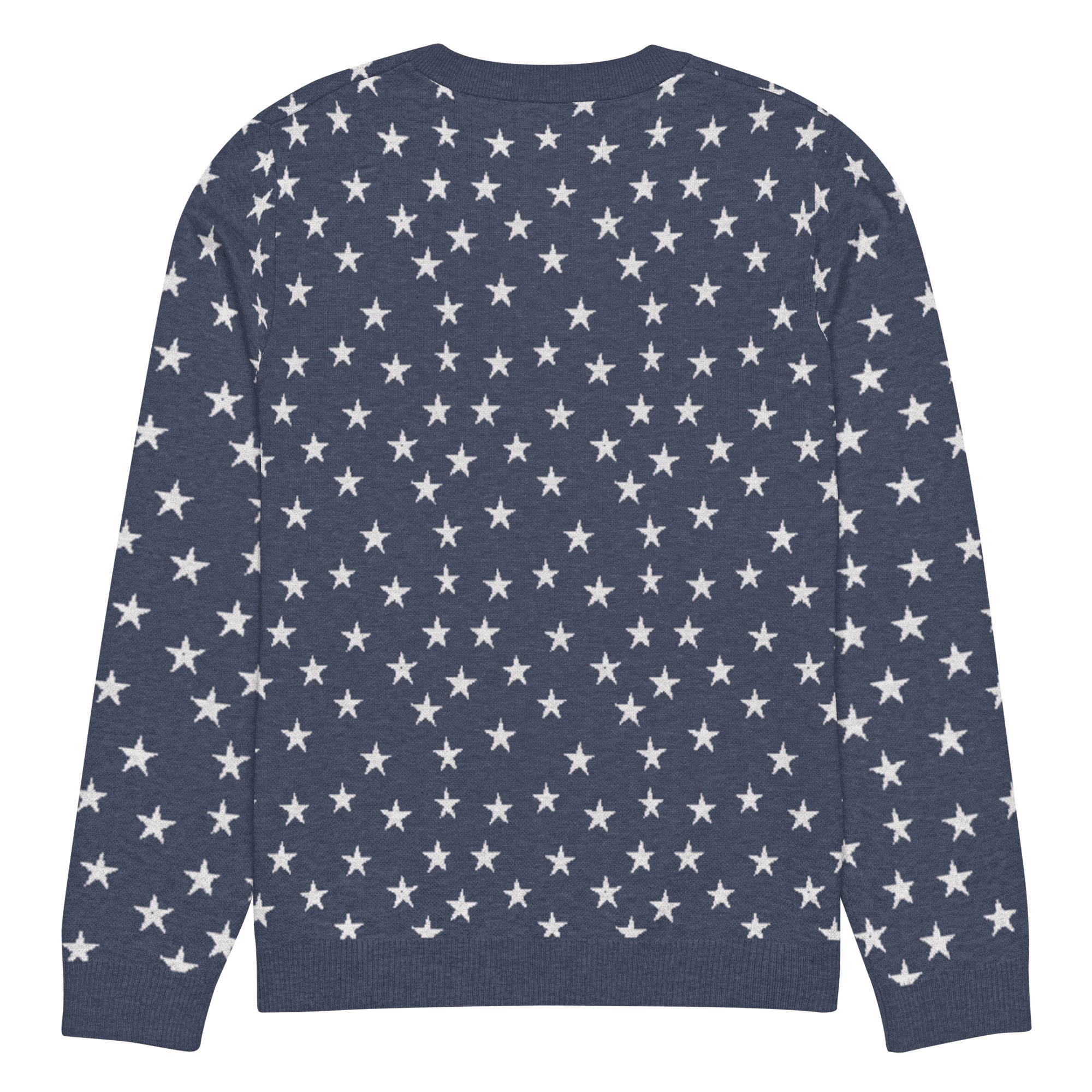 Colonial Stars Knitted Pullover Crew Neck Sweater