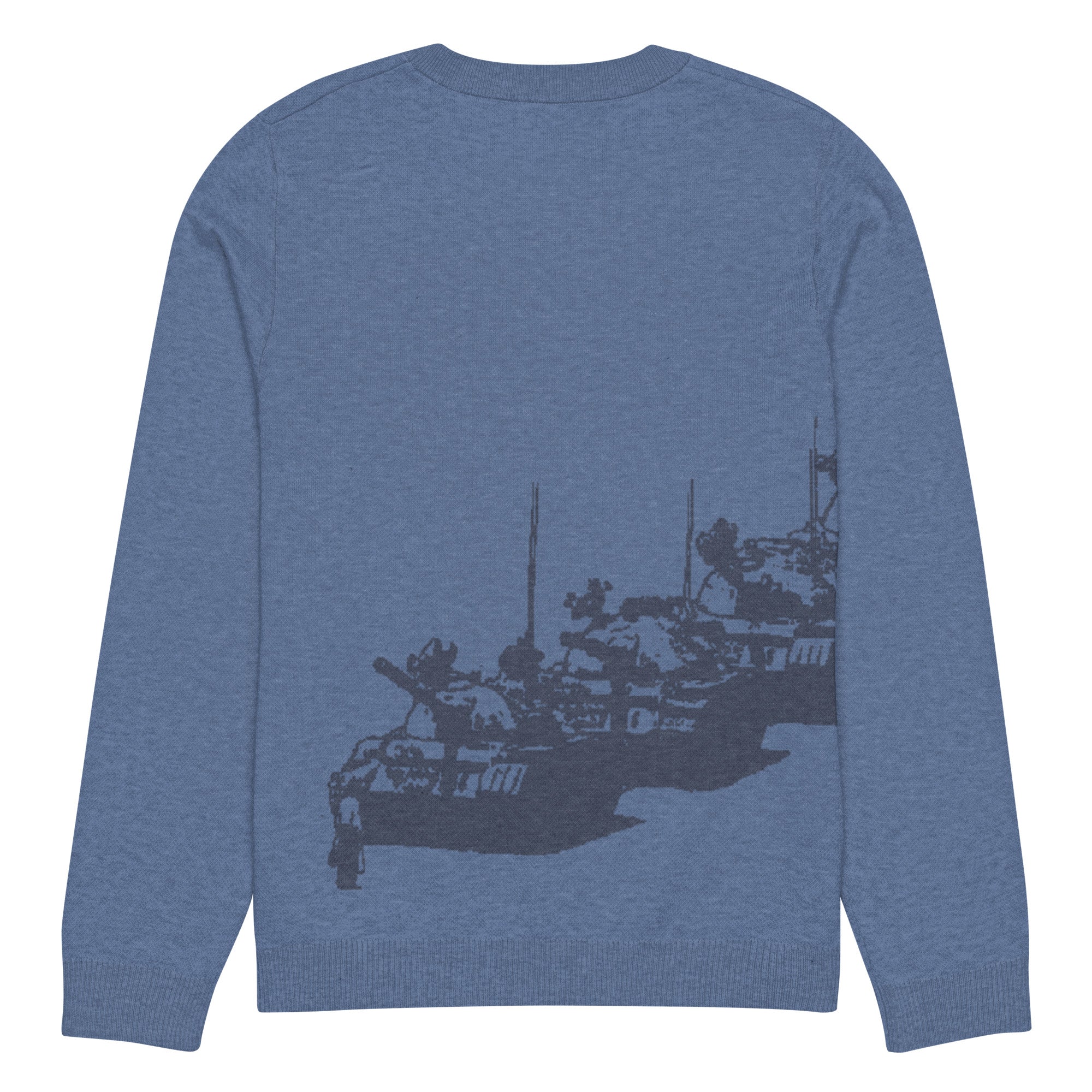 Tiananmen Square Tank Man Blue Knitted Sweater