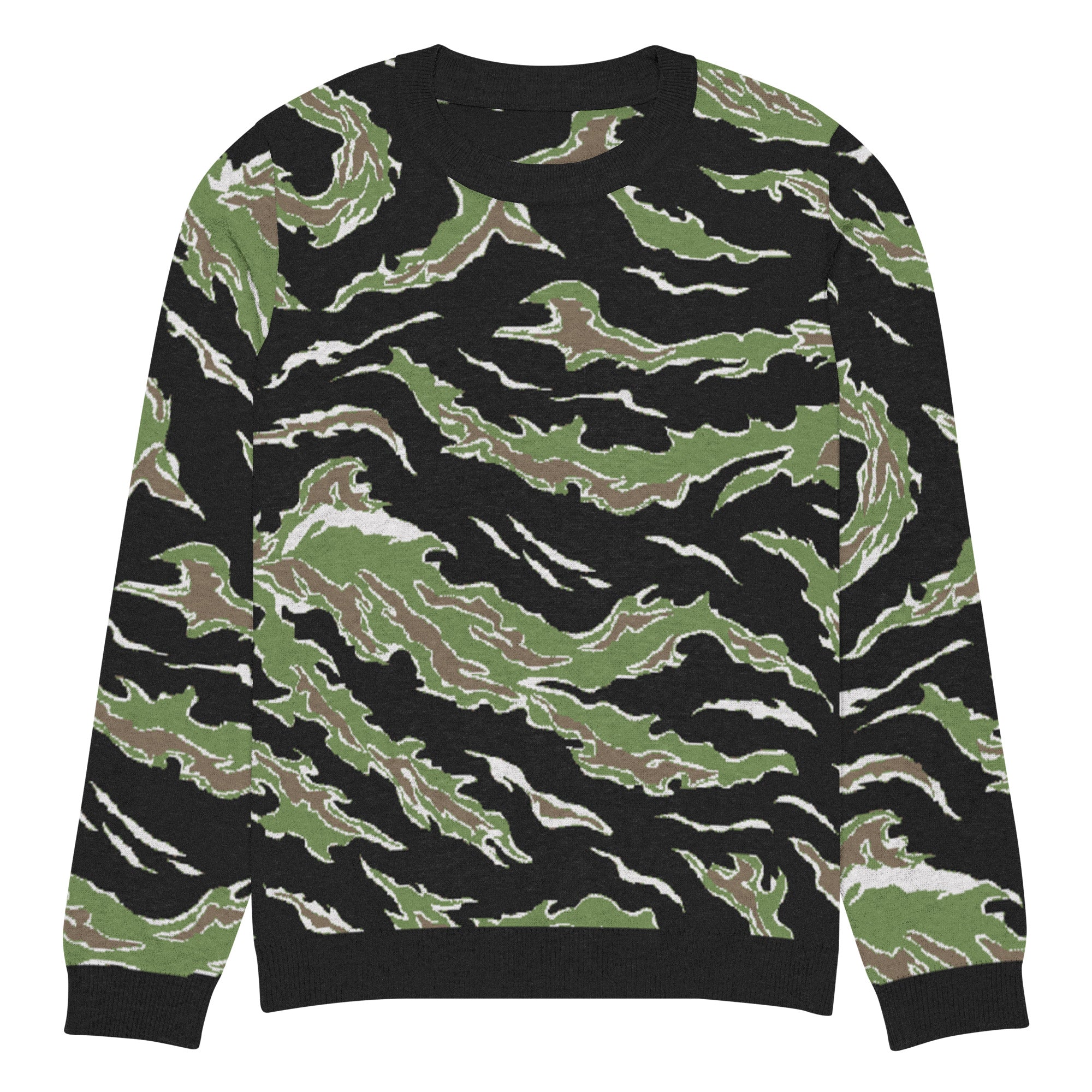 Tiger Stripe Jungle Camo Knitted Crew Neck Sweater