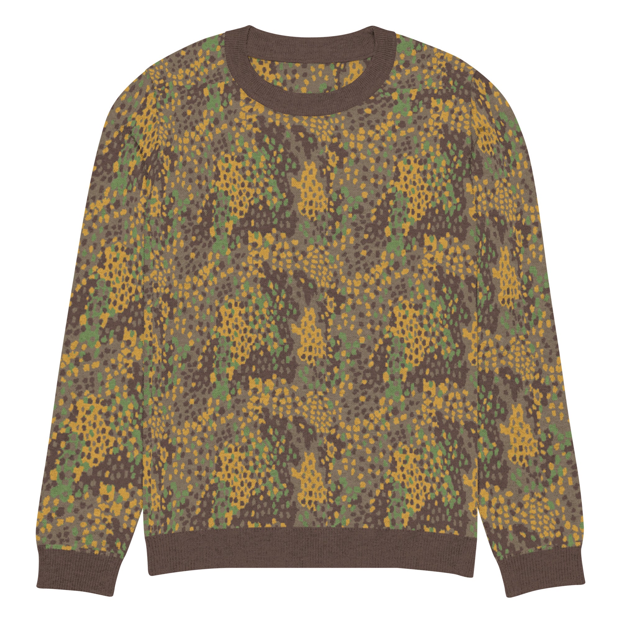 Erbsenmuster Pea Pattern Camo Knitted Crew Neck Sweater