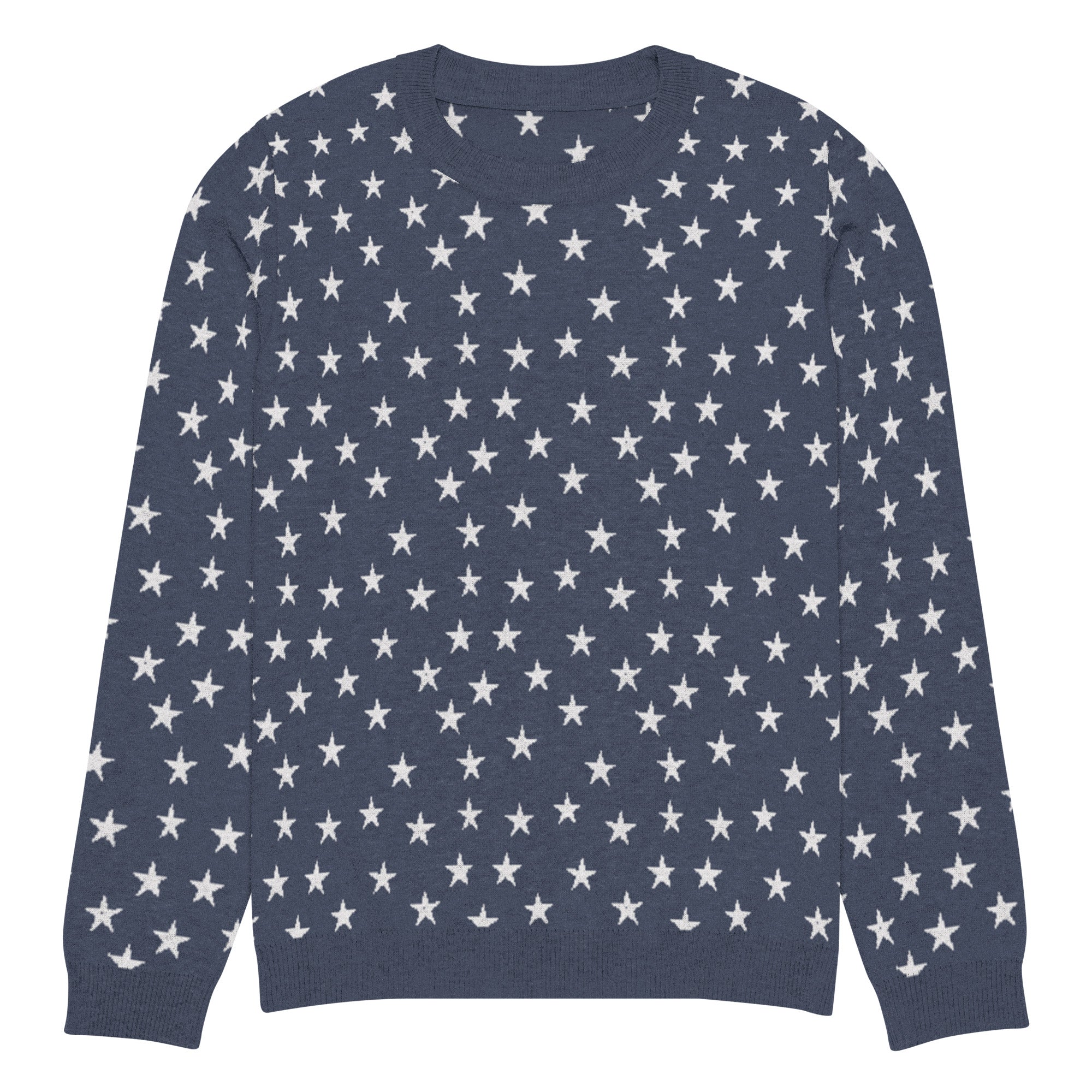 Colonial Stars Knitted Pullover Crew Neck Sweater