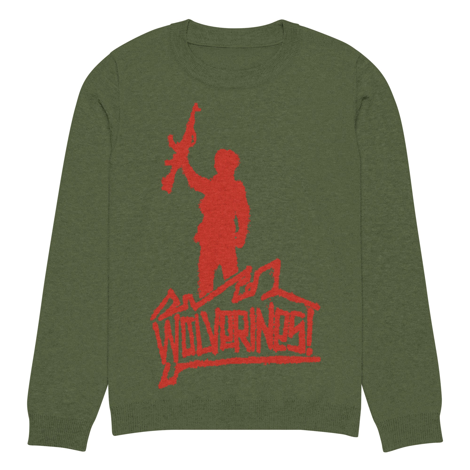 Red Dawn Wolverines Knitted Pullover Sweater