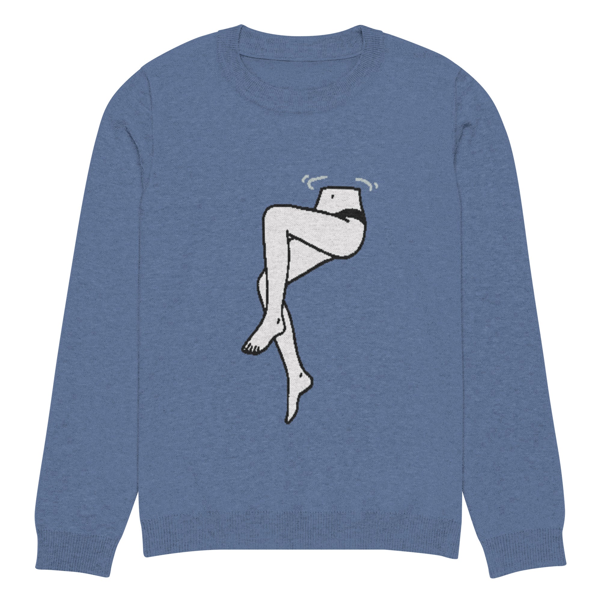 Shark View Lady Legs Knitted Crew Neck Sweater