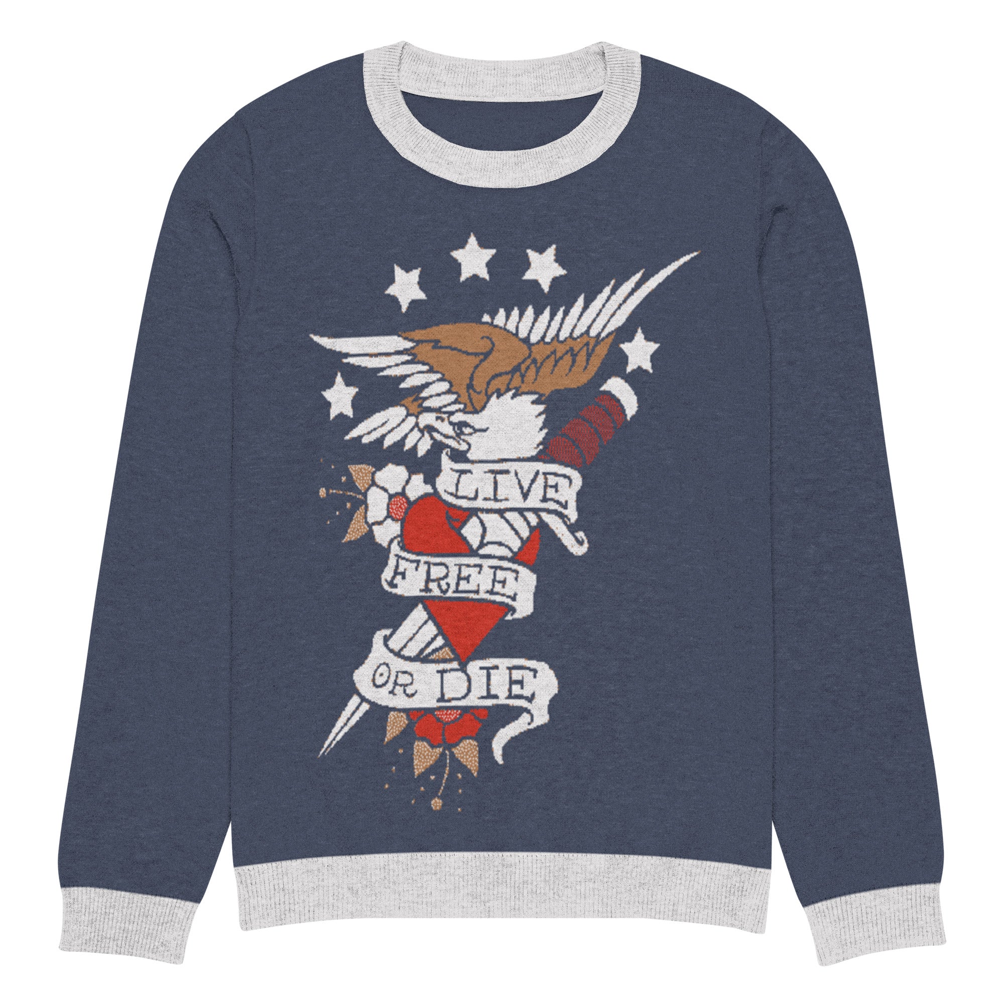 Live Free Or Die Eagle Knitted Sweater