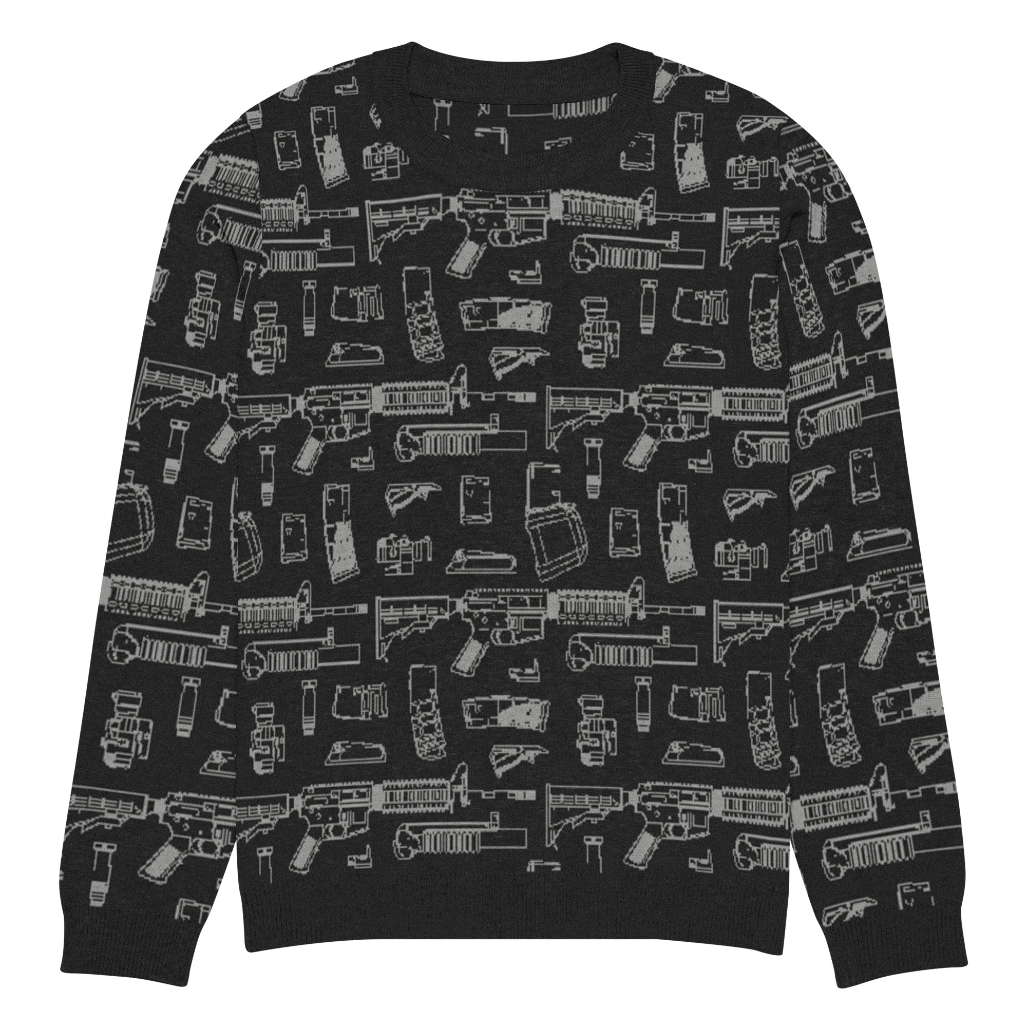 Rifle Attachments Knitted Crew Neck Sweater