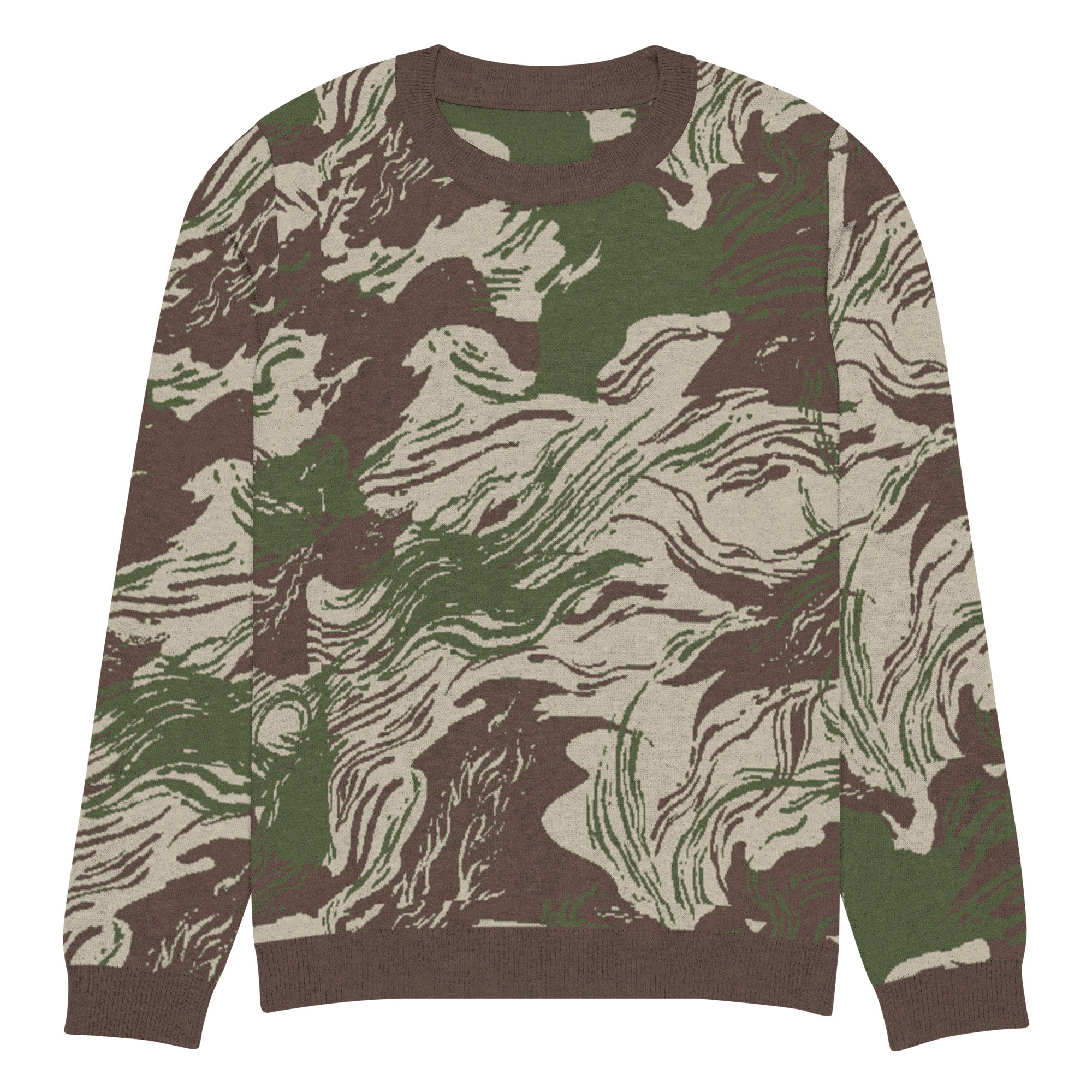 Rhodesian Brushstroke Knitted Crew Neck Sweater