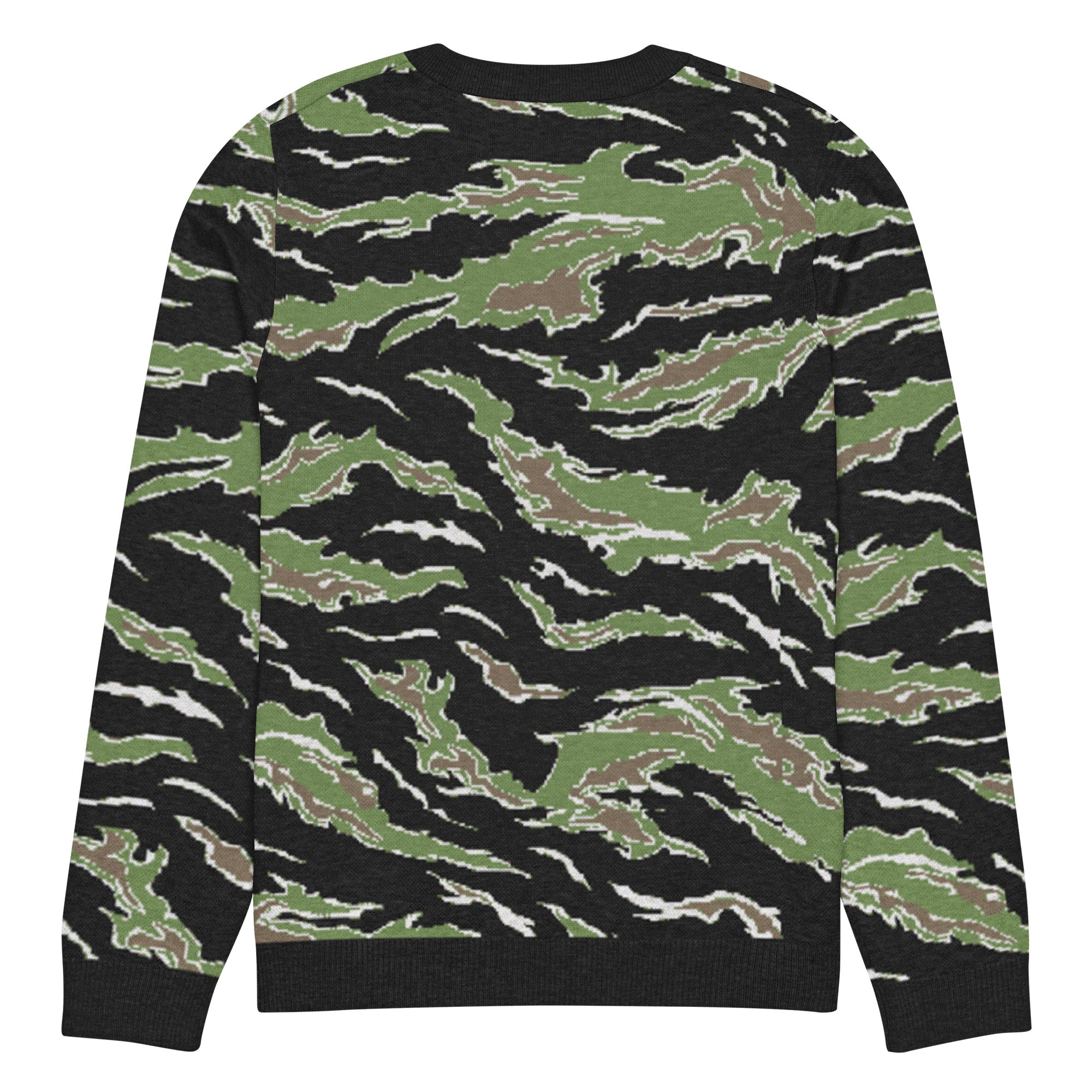 Tiger Stripe Jungle Camo Knitted Crew Neck Sweater