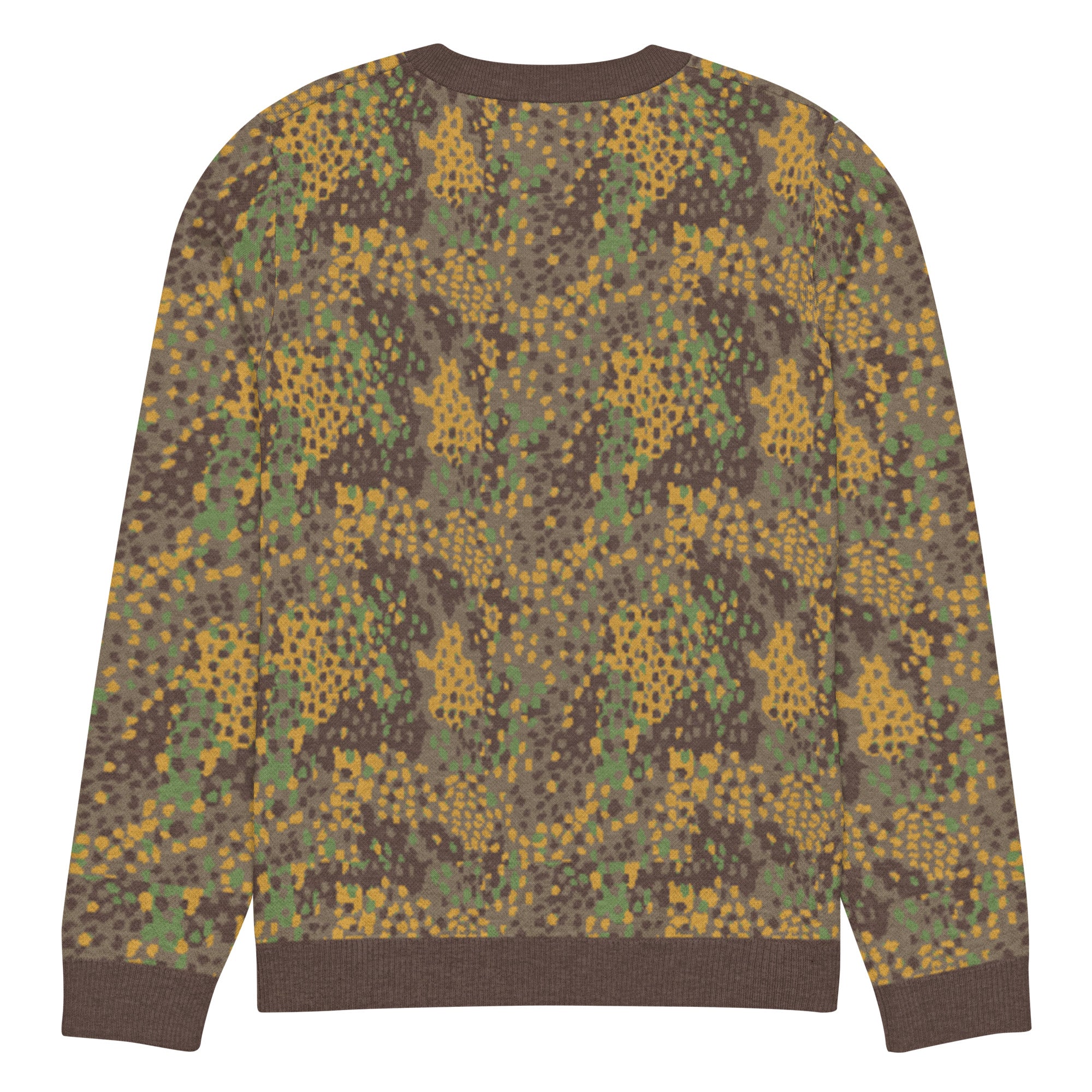 Erbsenmuster Pea Pattern Camo Knitted Crew Neck Sweater