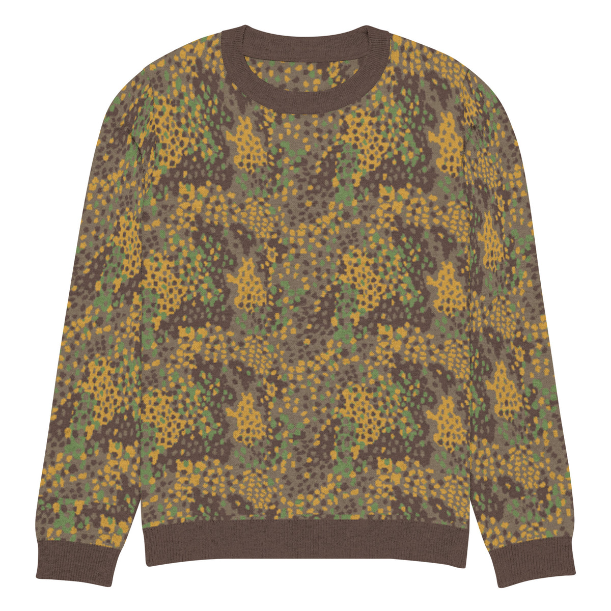 Erbsenmuster Pea Pattern Camo Knitted Crew Neck Sweater