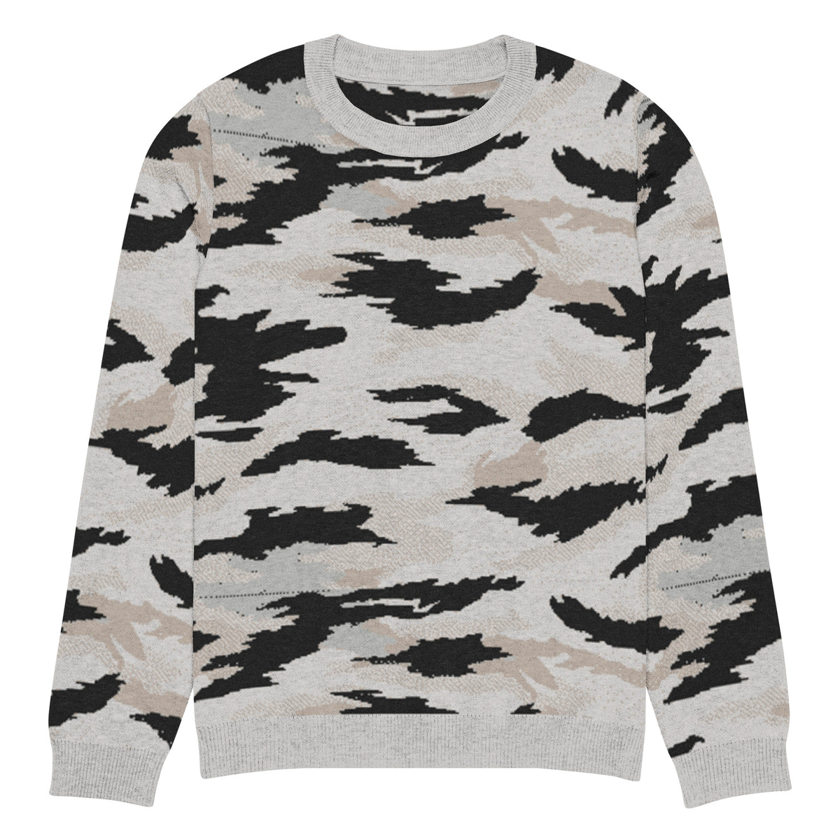 Snow Tiger Knitted Crew Neck Sweater