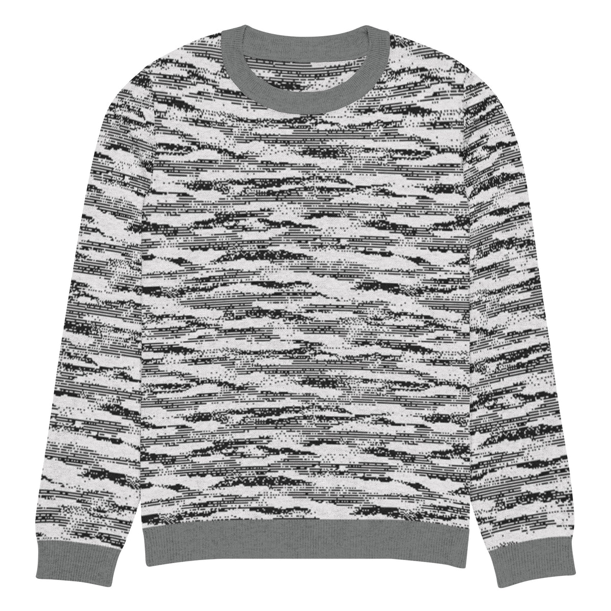 Freedom Grid Pullover Knitted Crew Neck Sweater