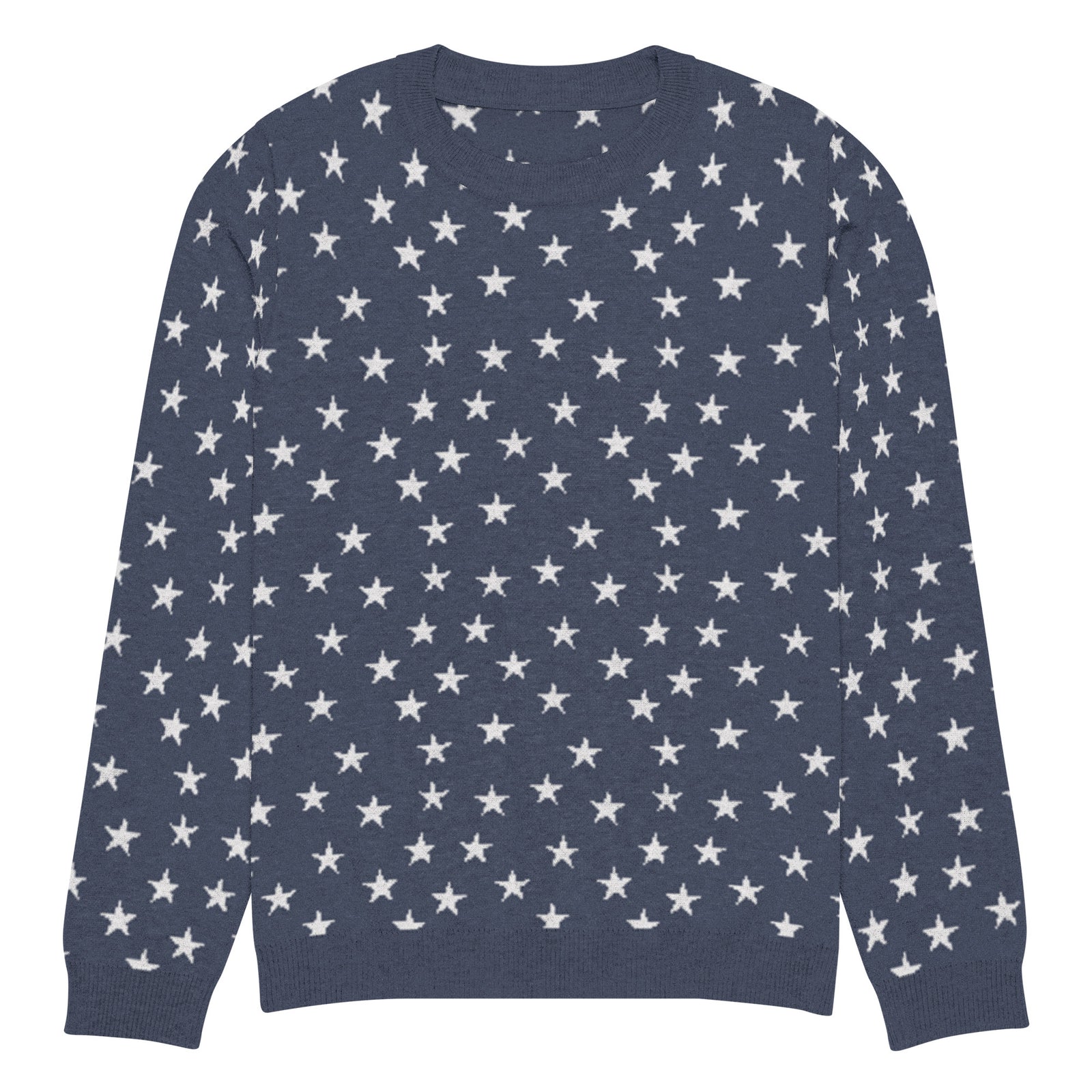 Colonial Stars Knitted Pullover Crew Neck Sweater