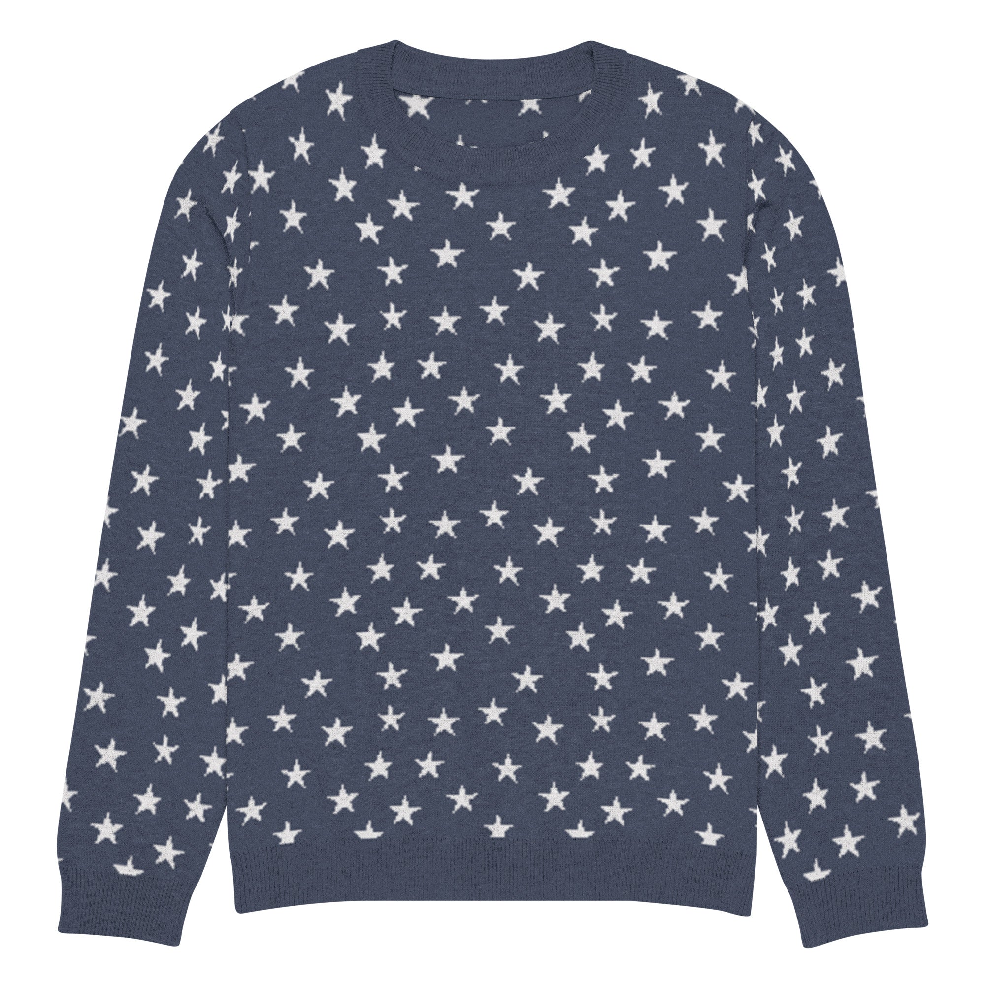 Colonial Stars Knitted Pullover Crew Neck Sweater