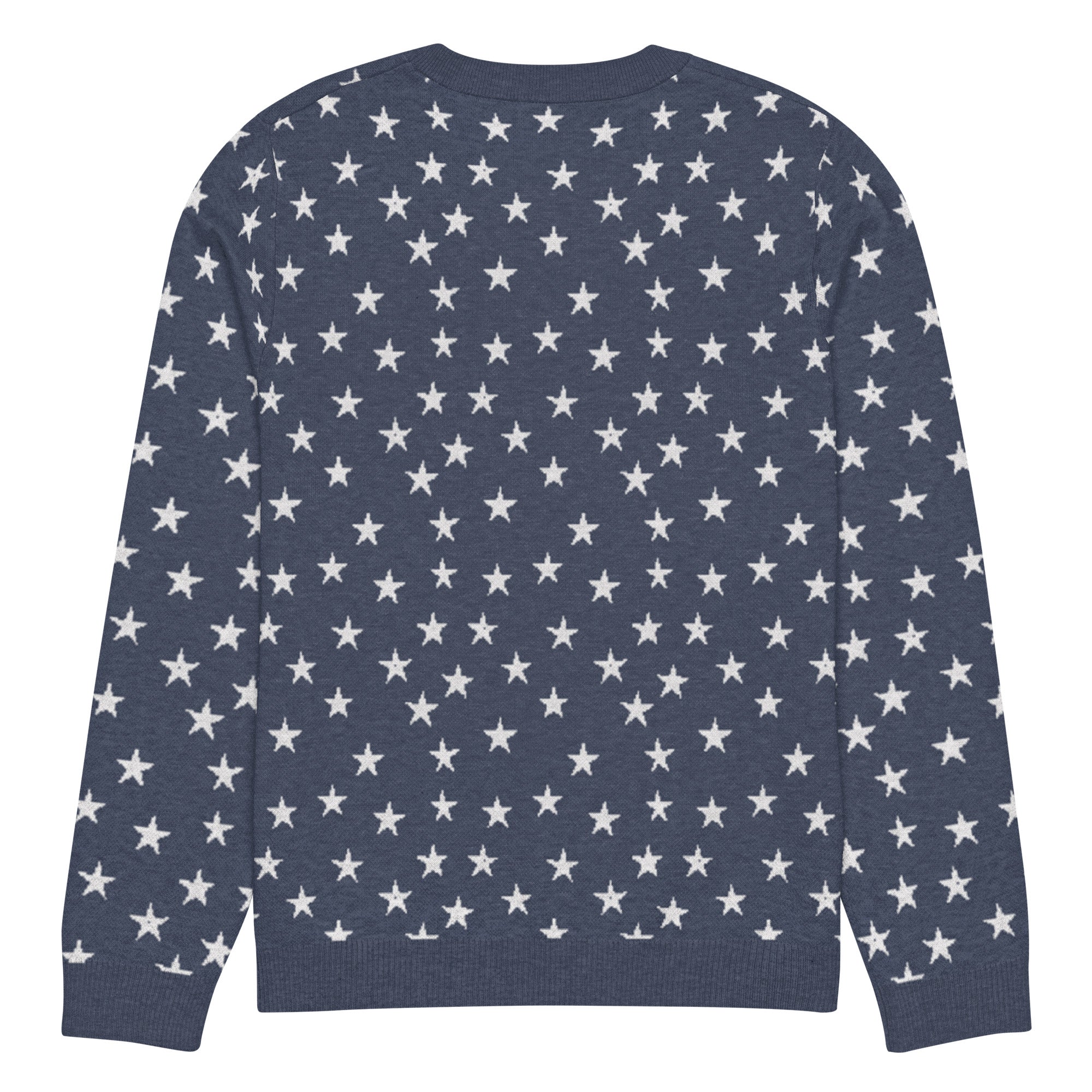 Colonial Stars Knitted Pullover Crew Neck Sweater