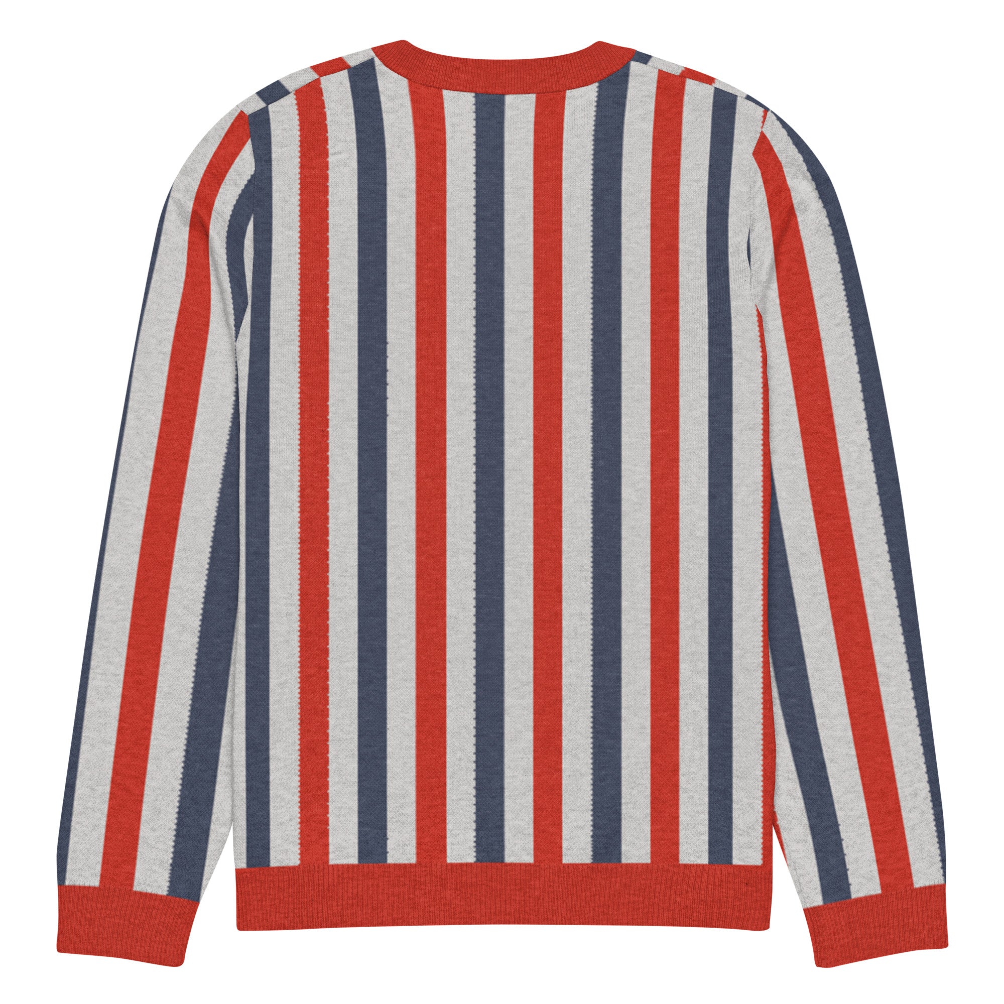 Red White and Blue Broad Stripe Pullover Knit Sweater