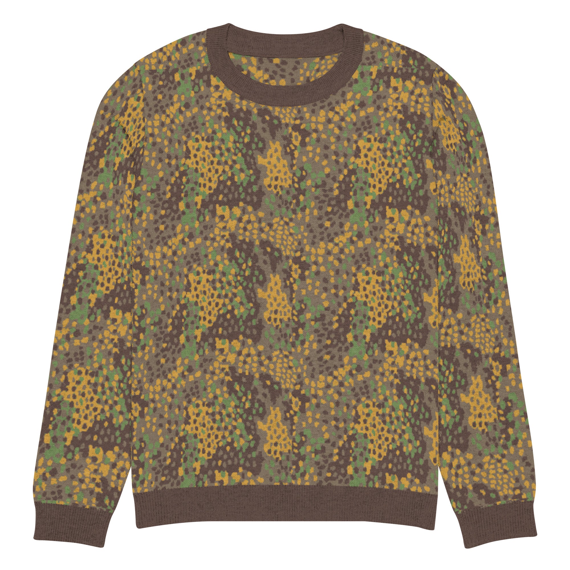 Erbsenmuster Pea Pattern Camo Knitted Crew Neck Sweater