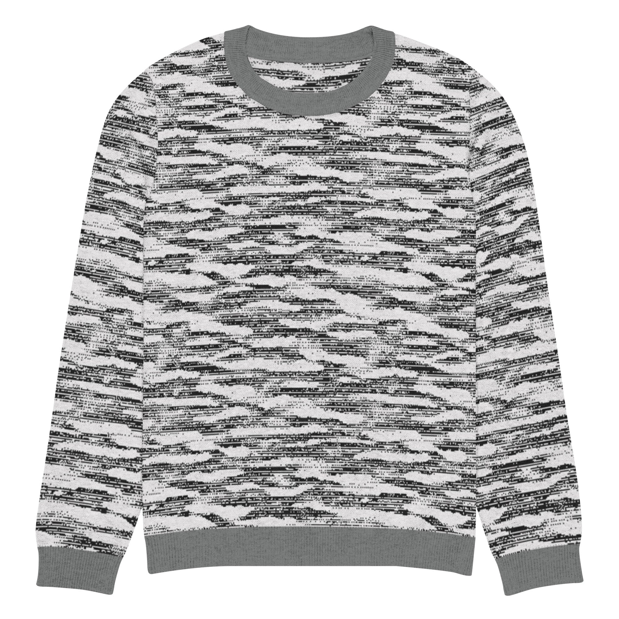 Freedom Grid Pullover Knitted Crew Neck Sweater