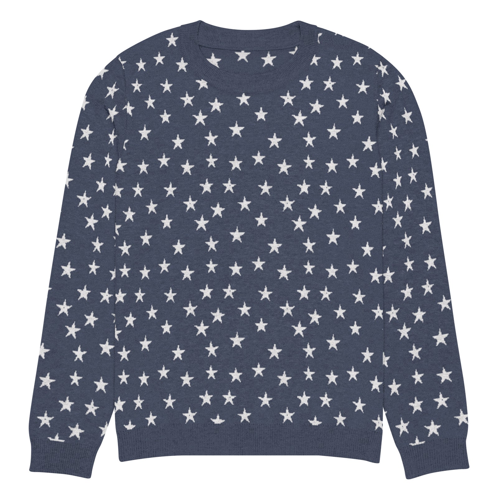Colonial Stars Knitted Pullover Crew Neck Sweater